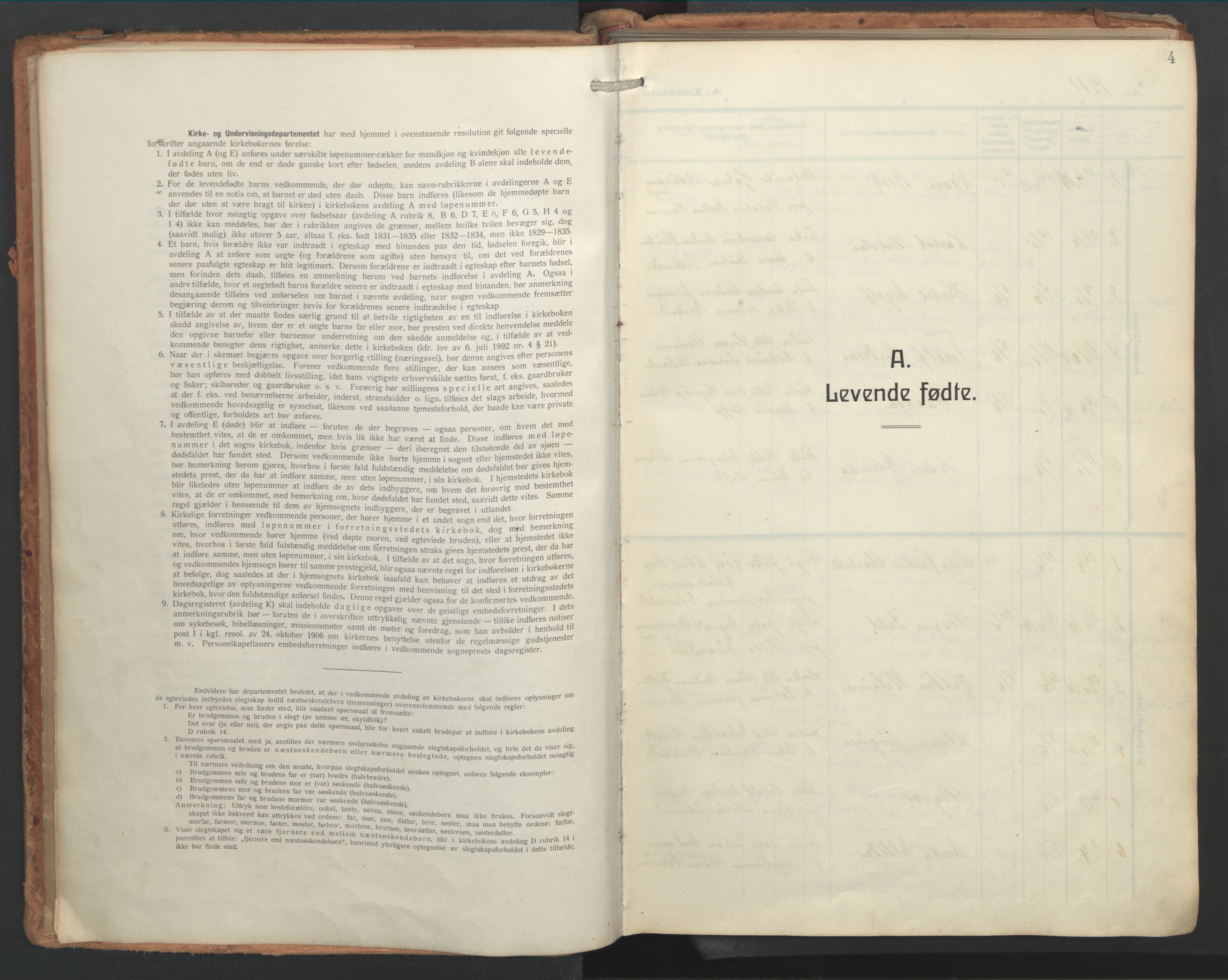 Ministerialprotokoller, klokkerbøker og fødselsregistre - Nordland, SAT/A-1459/841/L0614: Parish register (official) no. 841A17, 1911-1925, p. 4