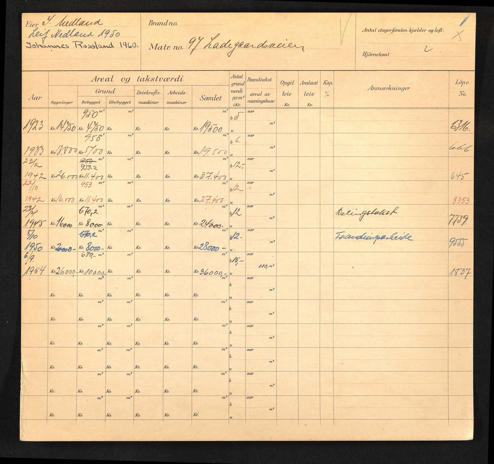 Stavanger kommune. Skattetakstvesenet, BYST/A-0440/F/Fa/Faa/L0027/0005: Skattetakstkort / Lagårdsveien 91 - 130a