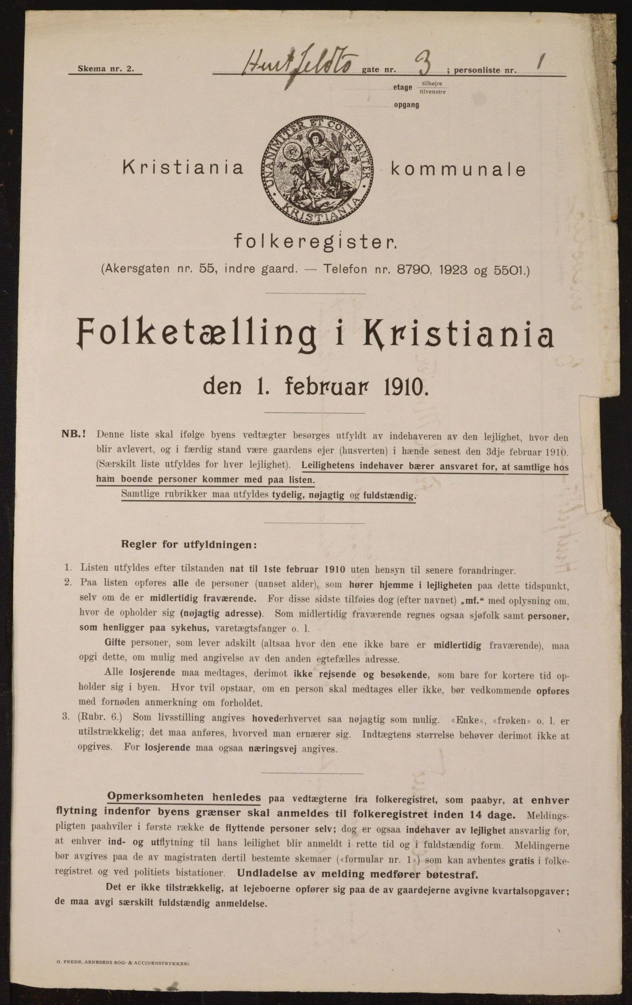 OBA, Municipal Census 1910 for Kristiania, 1910, p. 40752