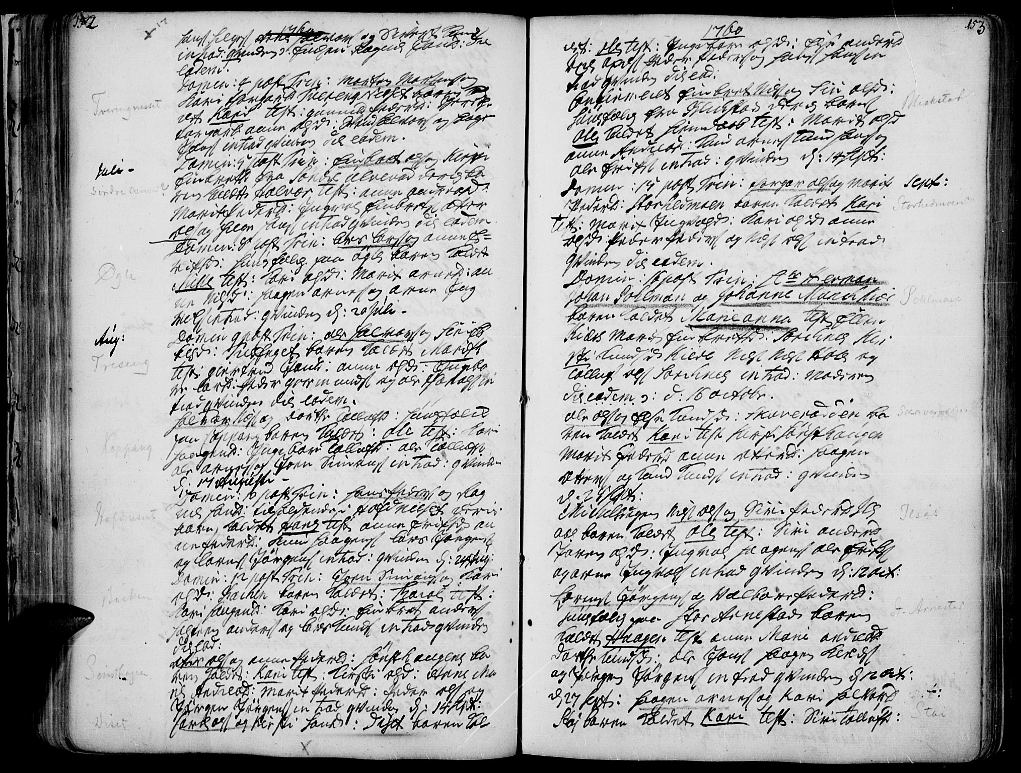 Åmot prestekontor, Hedmark, AV/SAH-PREST-056/H/Ha/Haa/L0002: Parish register (official) no. 2, 1734-1779, p. 152-153