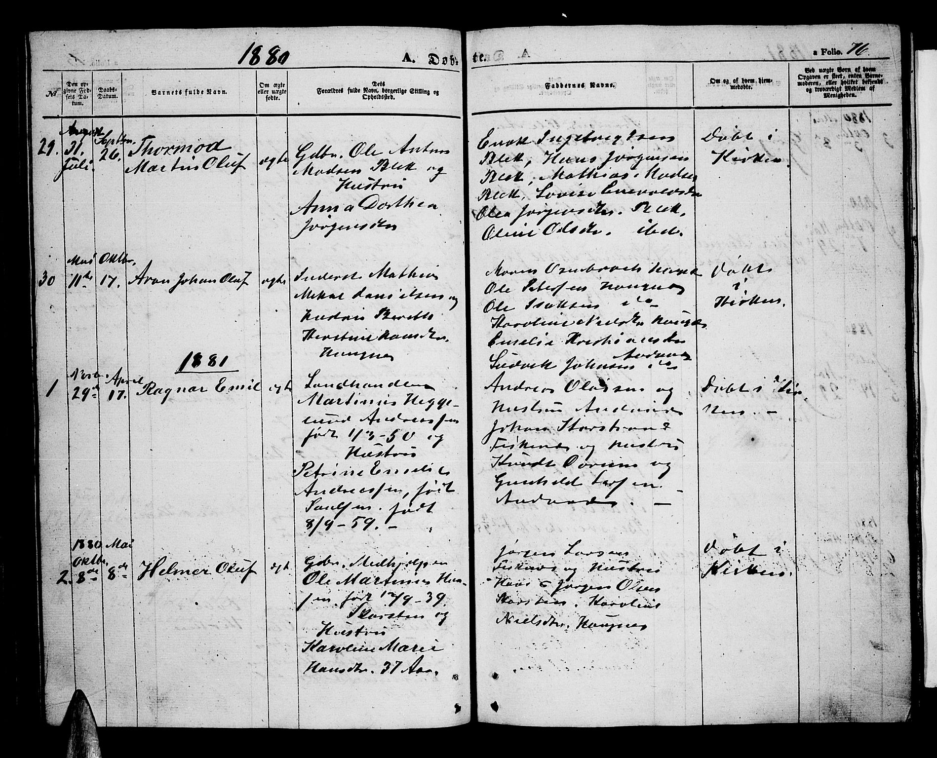 Ministerialprotokoller, klokkerbøker og fødselsregistre - Nordland, SAT/A-1459/899/L1447: Parish register (copy) no. 899C02, 1855-1886, p. 76