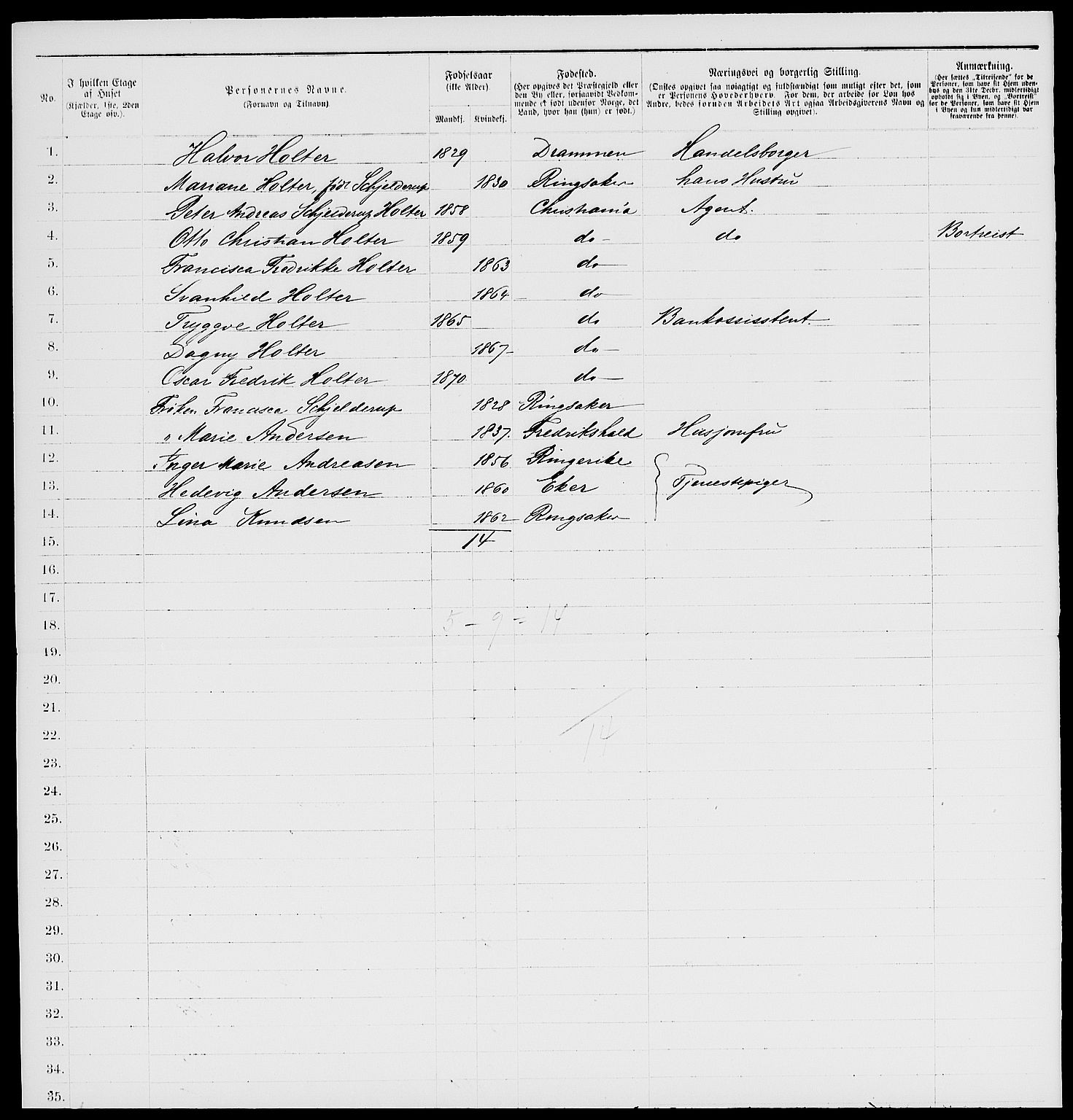 RA, 1885 census for 0301 Kristiania, 1885, p. 2966