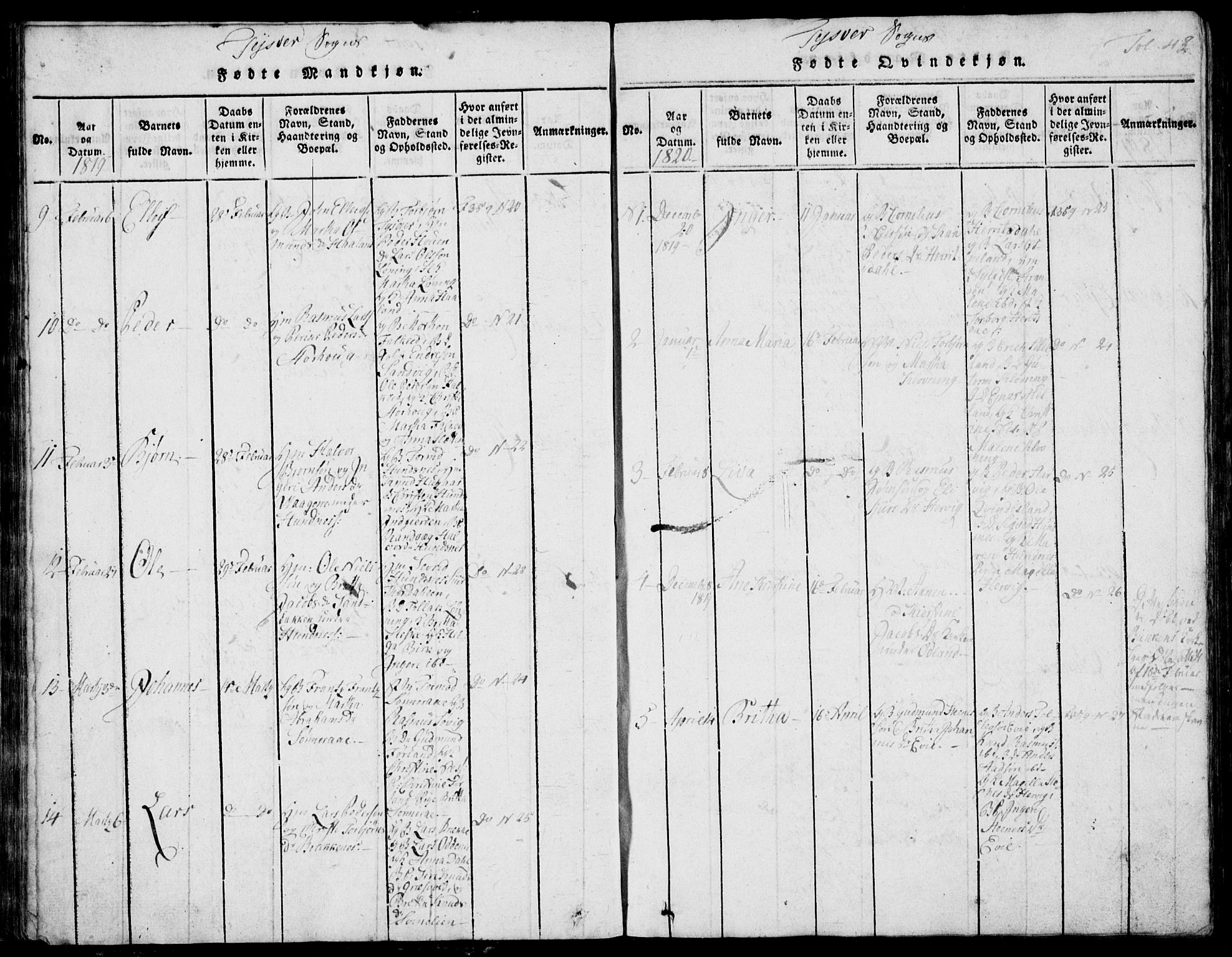 Skjold sokneprestkontor, AV/SAST-A-101847/H/Ha/Hab/L0002: Parish register (copy) no. B 2 /1, 1815-1830, p. 48