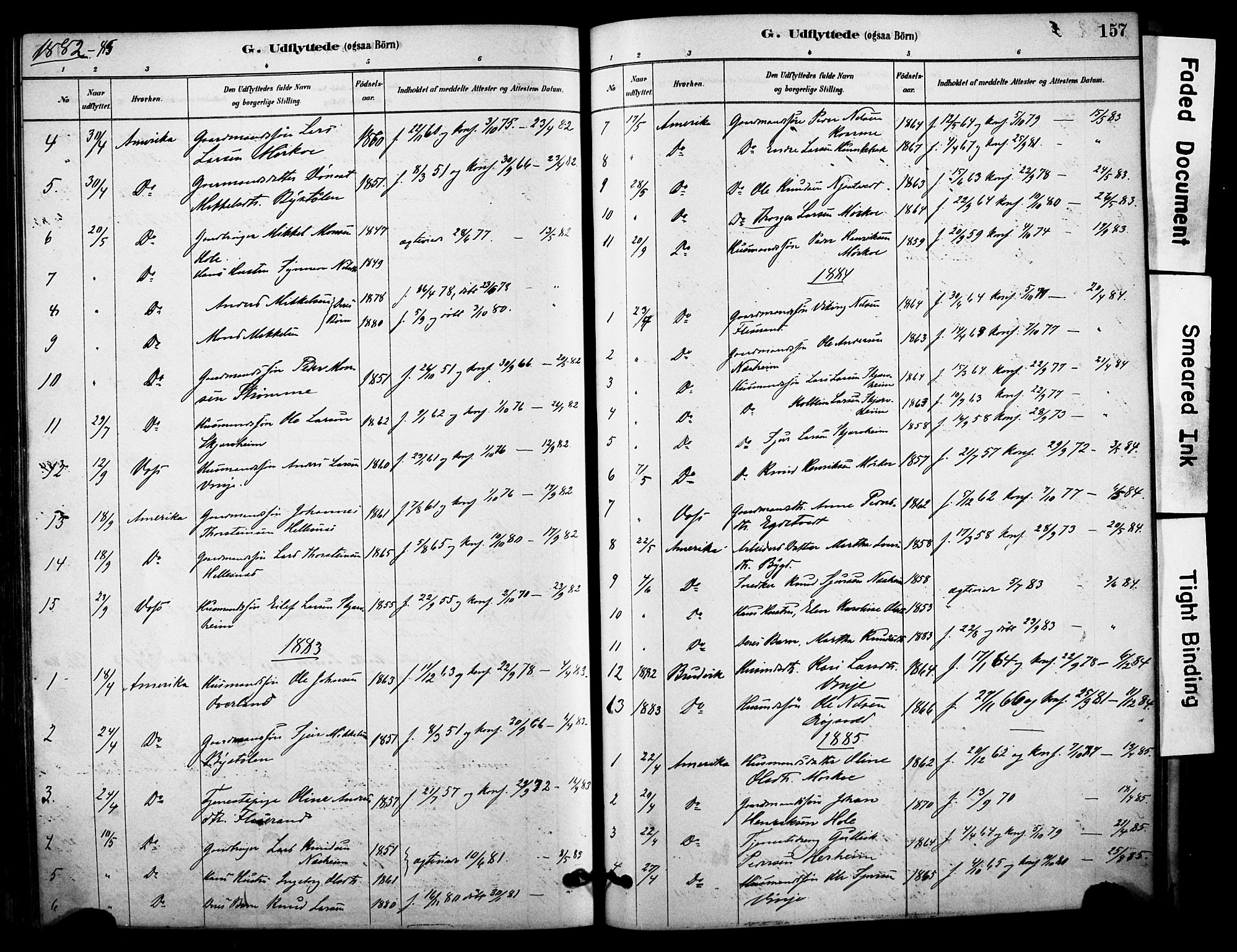 Vossestrand Sokneprestembete, SAB/A-79101/H/Haa: Parish register (official) no. C 1, 1878-1903, p. 157