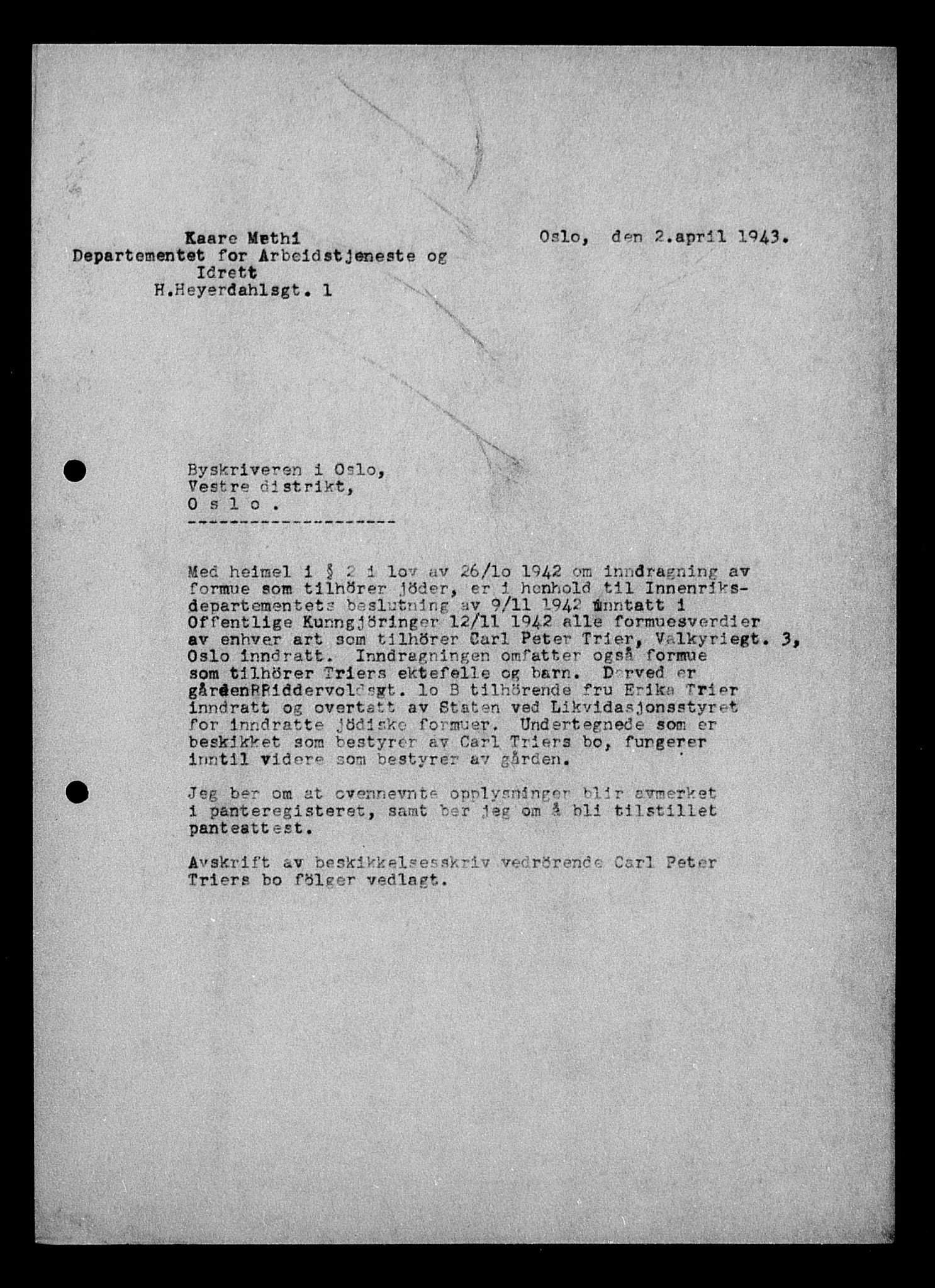 Justisdepartementet, Tilbakeføringskontoret for inndratte formuer, AV/RA-S-1564/H/Hc/Hcc/L0984: --, 1945-1947, p. 367