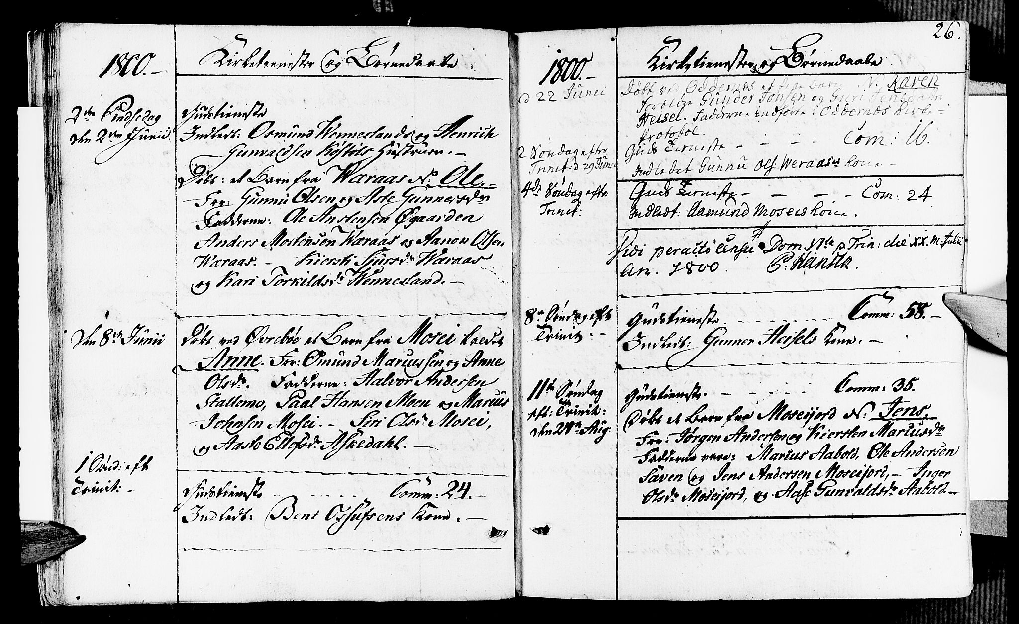 Vennesla sokneprestkontor, SAK/1111-0045/Fa/Fab/L0002: Parish register (official) no. A 2, 1794-1834, p. 26