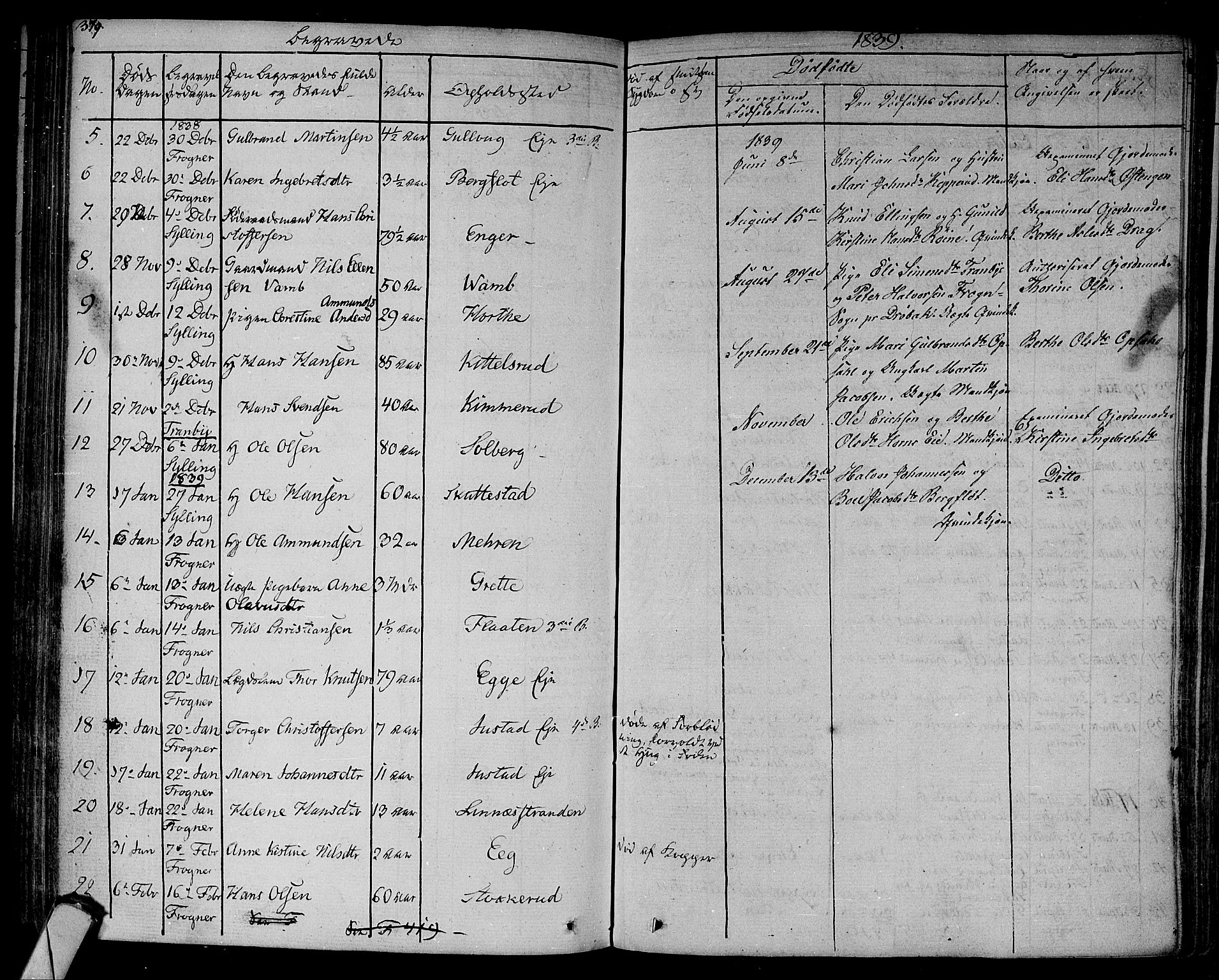 Lier kirkebøker, AV/SAKO-A-230/F/Fa/L0010: Parish register (official) no. I 10, 1827-1843, p. 379