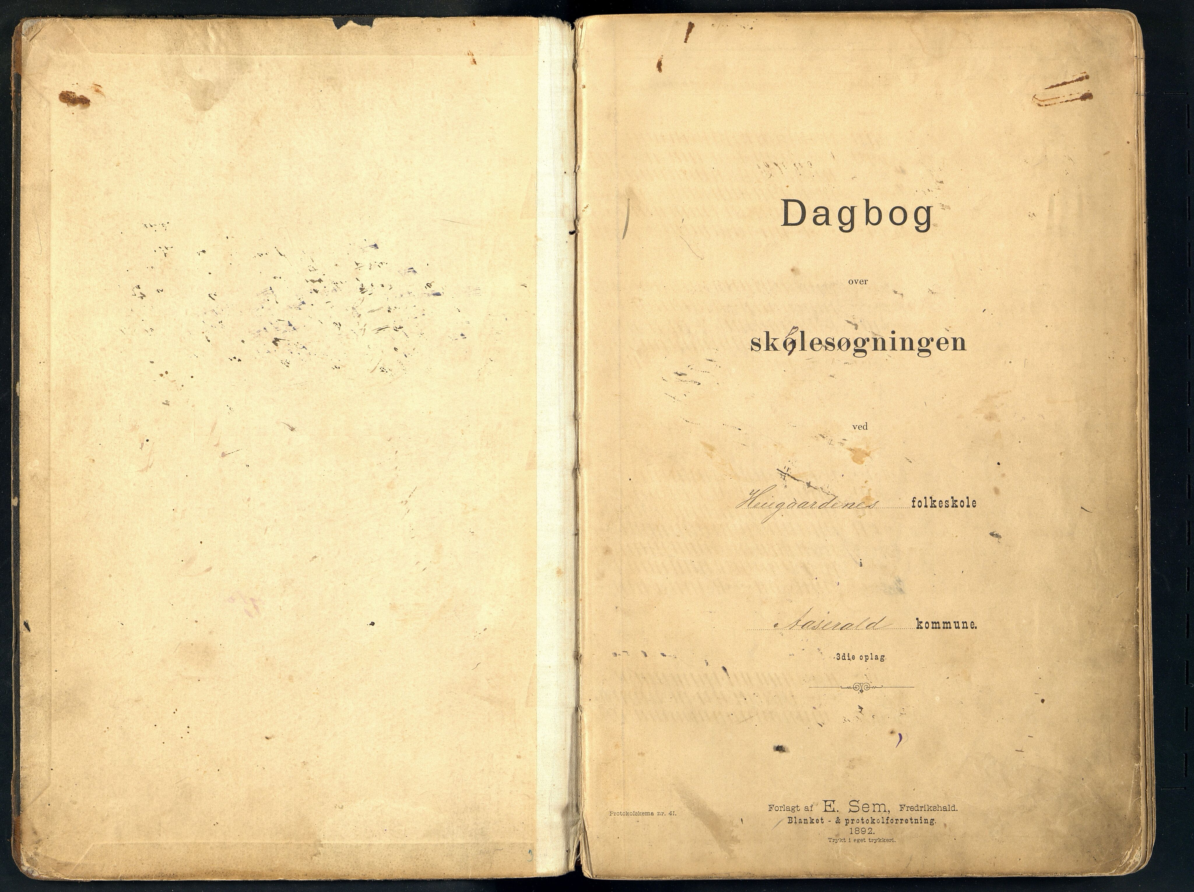 Åseral kommune - Heiegårdene Skolekrets, ARKSOR/1026ÅS552/I/L0002: Dagbok, 1893-1913