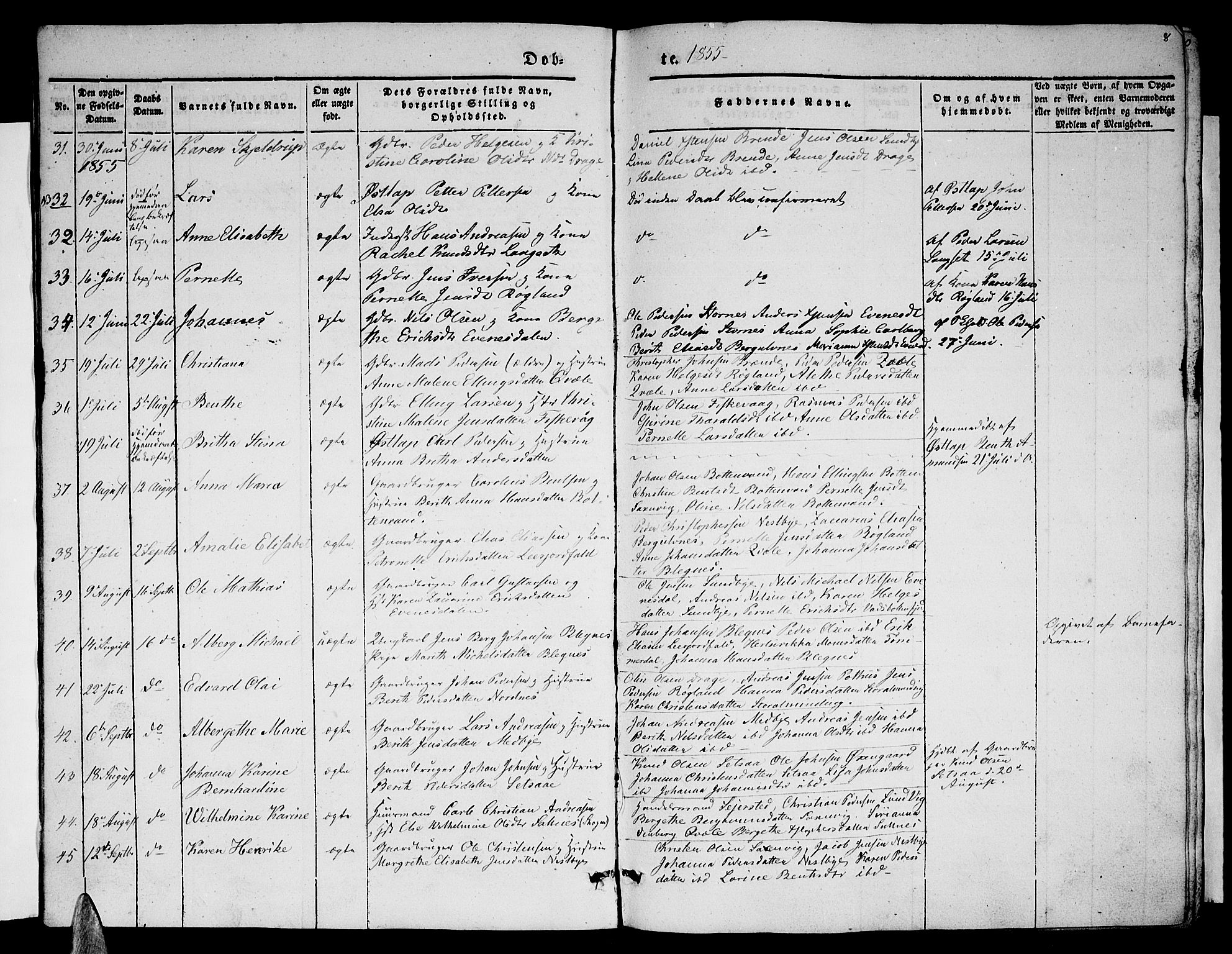Ministerialprotokoller, klokkerbøker og fødselsregistre - Nordland, SAT/A-1459/847/L0678: Parish register (copy) no. 847C06, 1854-1870, p. 8