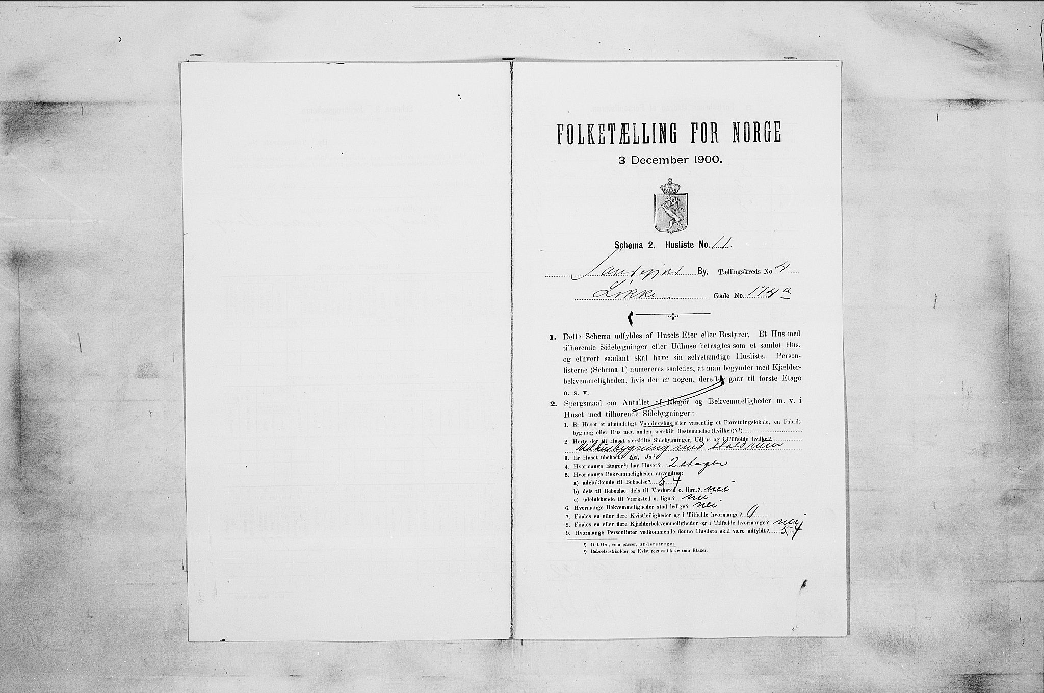 RA, 1900 census for Sandefjord, 1900, p. 986