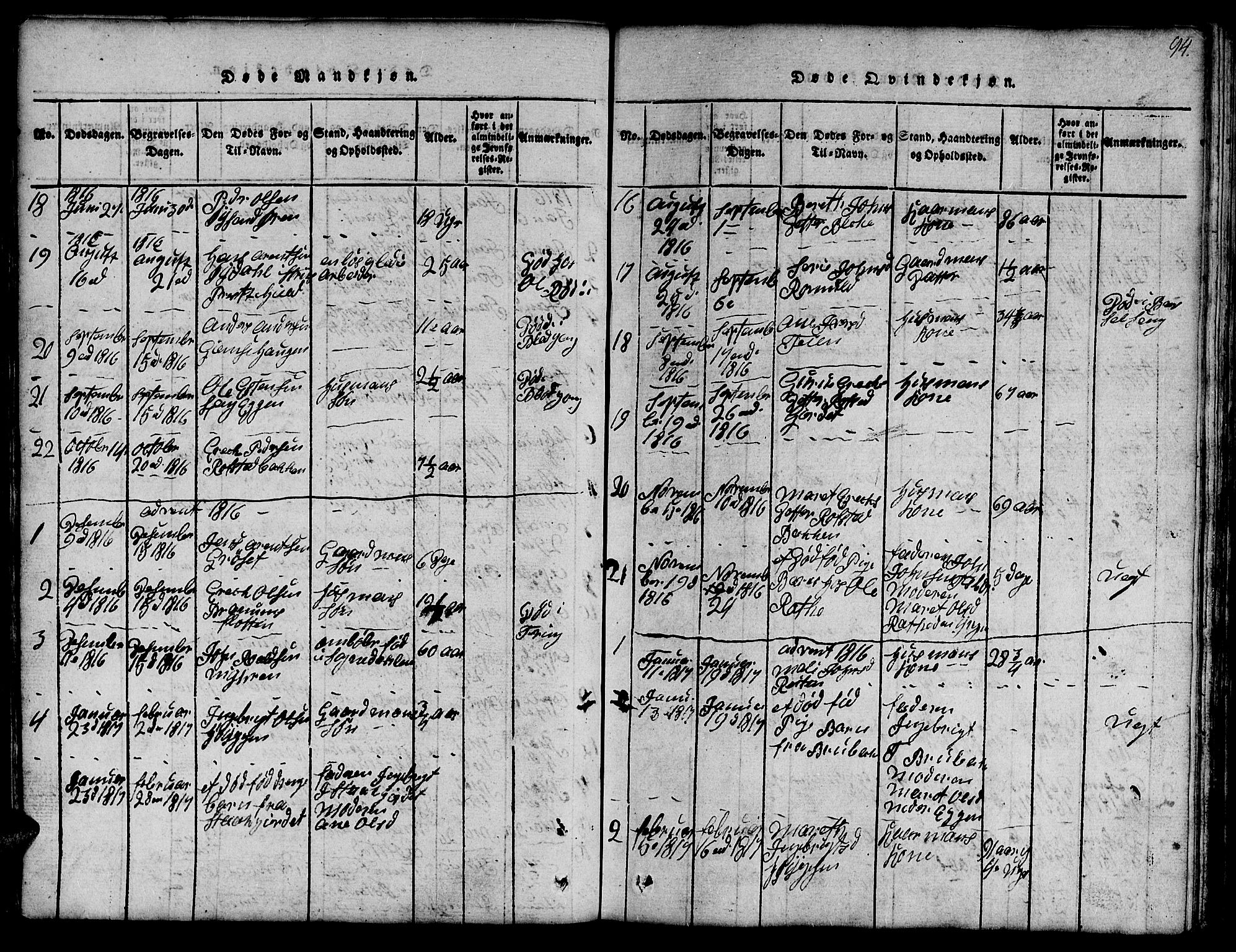 Ministerialprotokoller, klokkerbøker og fødselsregistre - Sør-Trøndelag, SAT/A-1456/691/L1092: Parish register (copy) no. 691C03, 1816-1852, p. 94