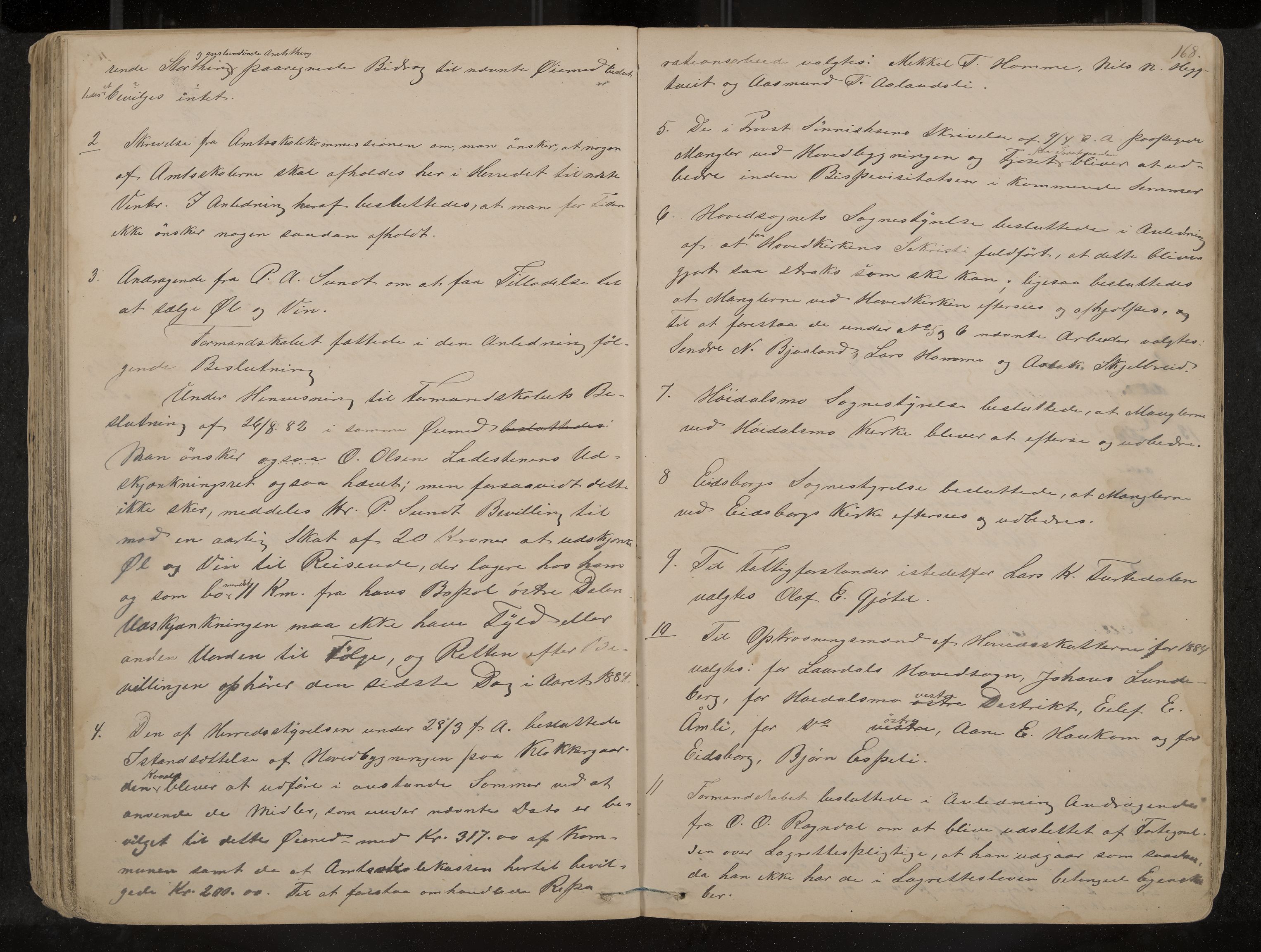 Lårdal formannskap og sentraladministrasjon, IKAK/0833021/A/L0002: Møtebok, 1865-1893, p. 168