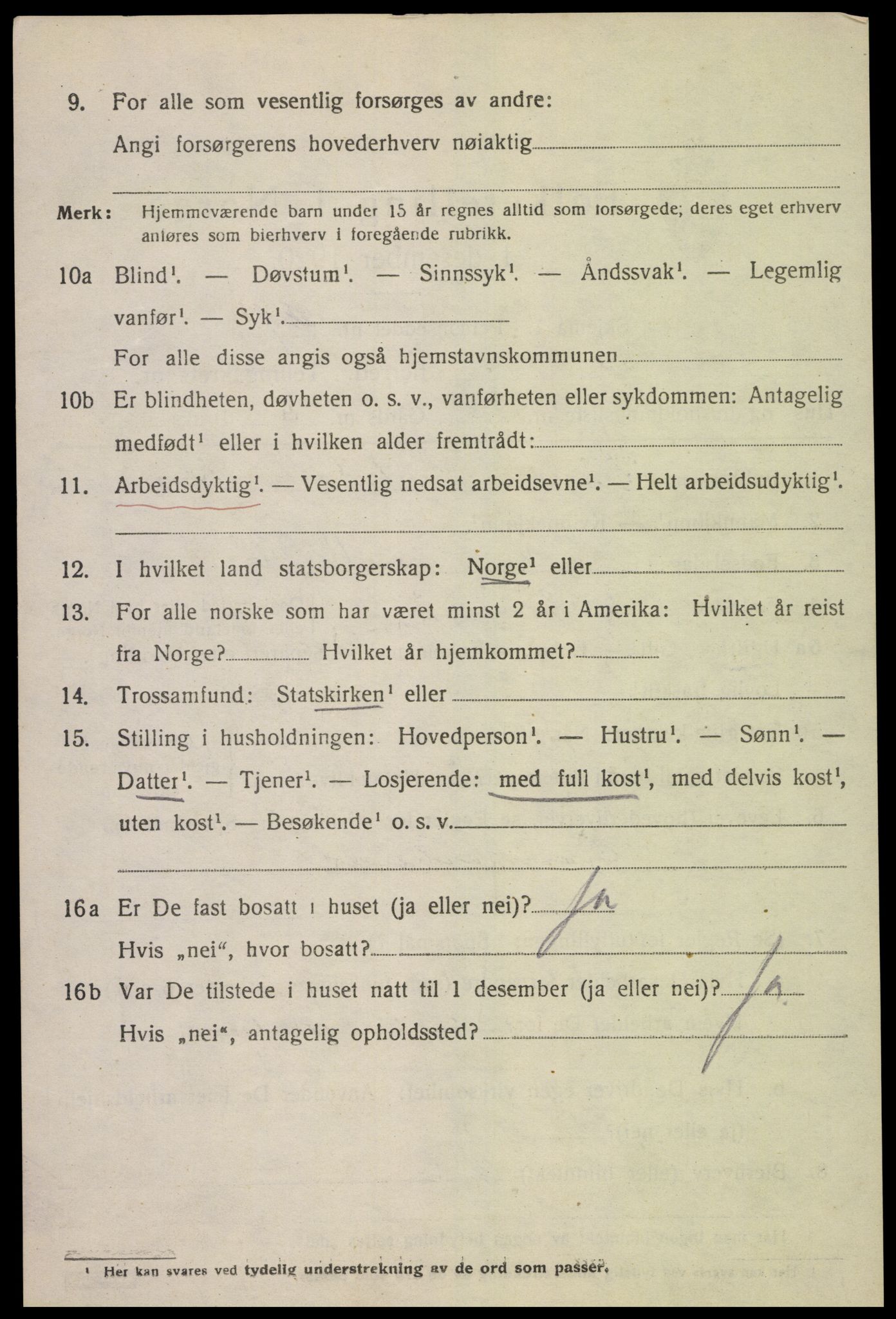 SAK, 1920 census for Åseral, 1920, p. 1995