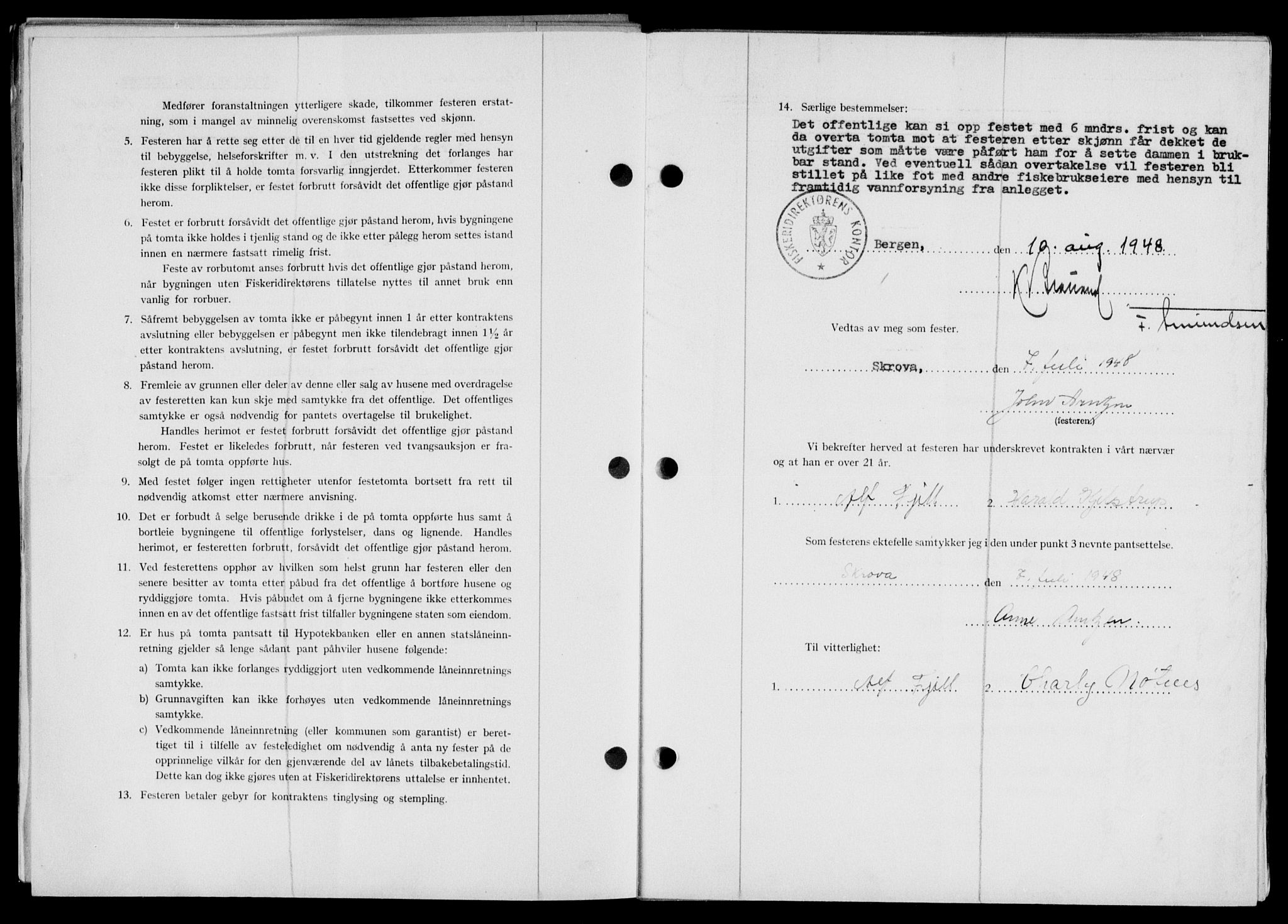 Lofoten sorenskriveri, AV/SAT-A-0017/1/2/2C/L0019a: Mortgage book no. 19a, 1948-1948, Diary no: : 1964/1948