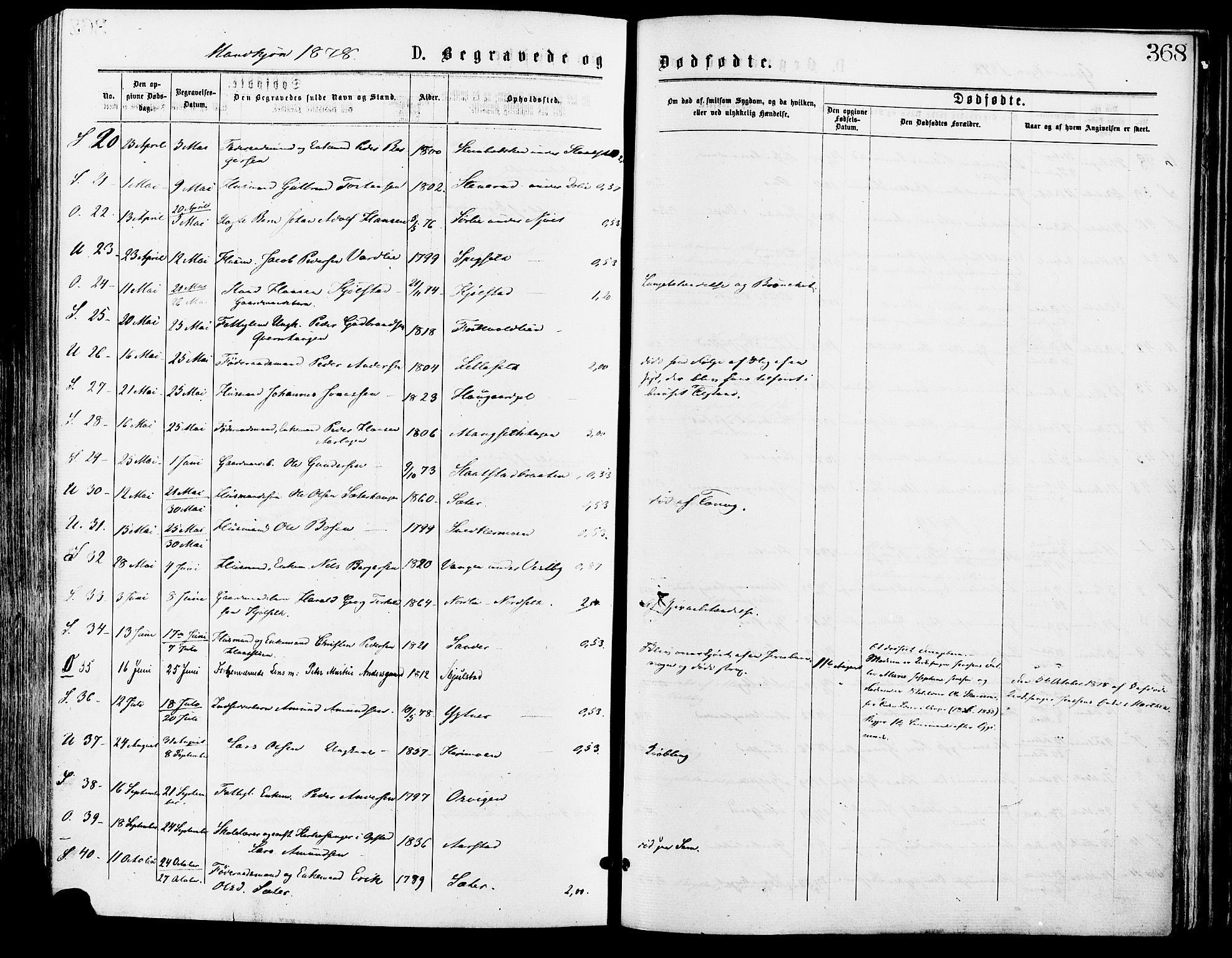 Sør-Odal prestekontor, AV/SAH-PREST-030/H/Ha/Haa/L0005: Parish register (official) no. 5, 1876-1885, p. 368