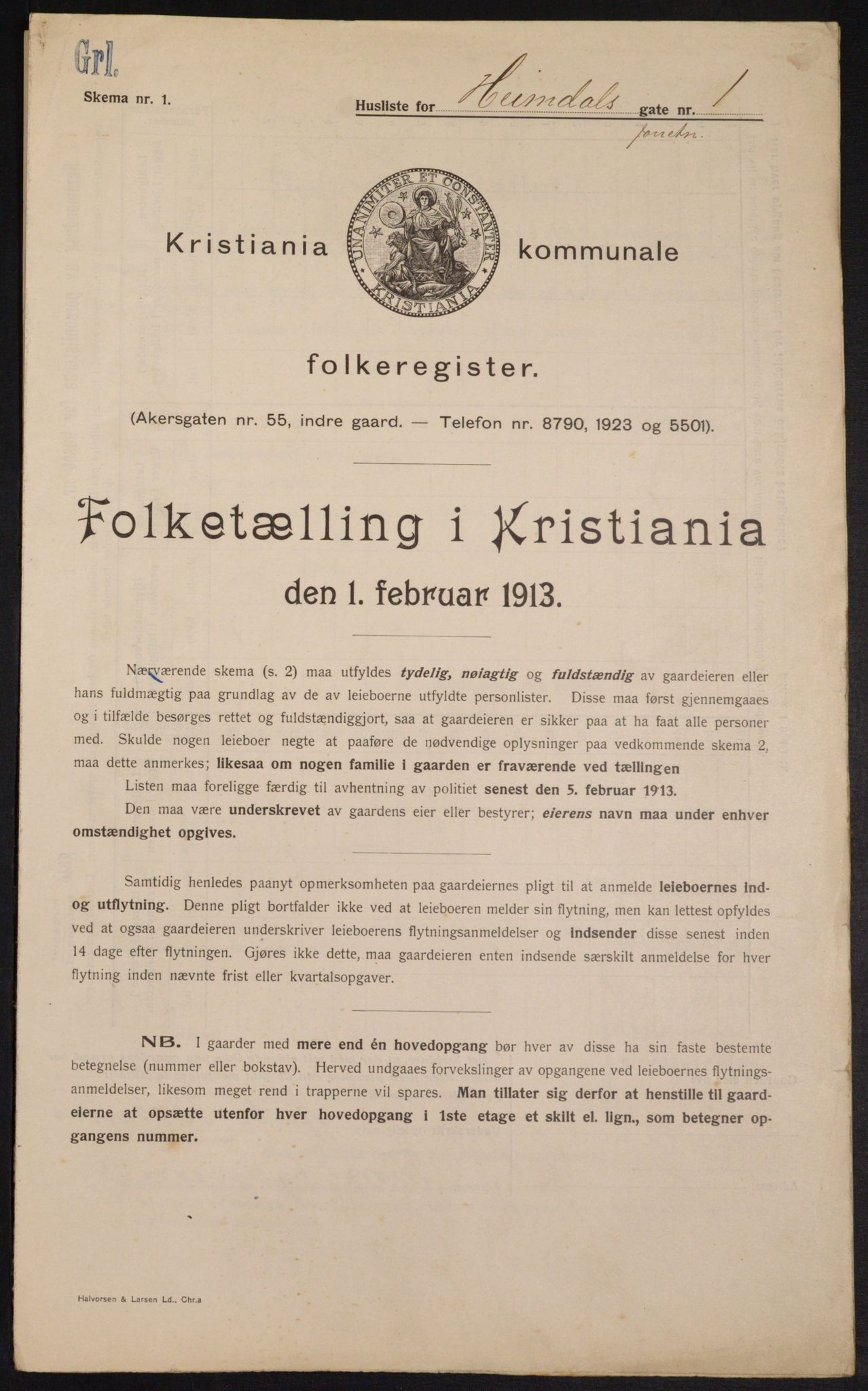 OBA, Municipal Census 1913 for Kristiania, 1913, p. 36648