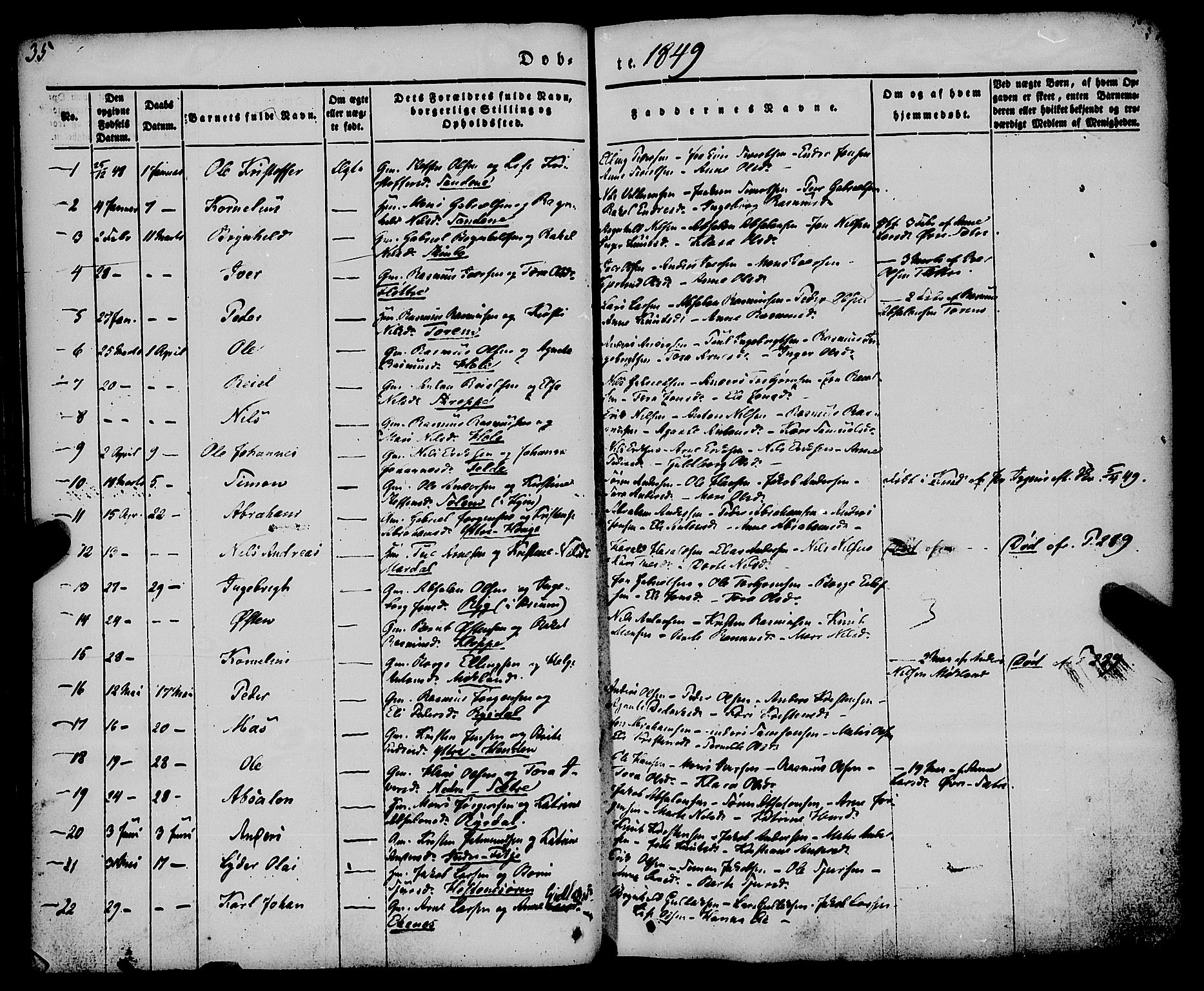 Gloppen sokneprestembete, AV/SAB-A-80101/H/Haa/Haaa/L0008: Parish register (official) no. A 8, 1837-1855, p. 35