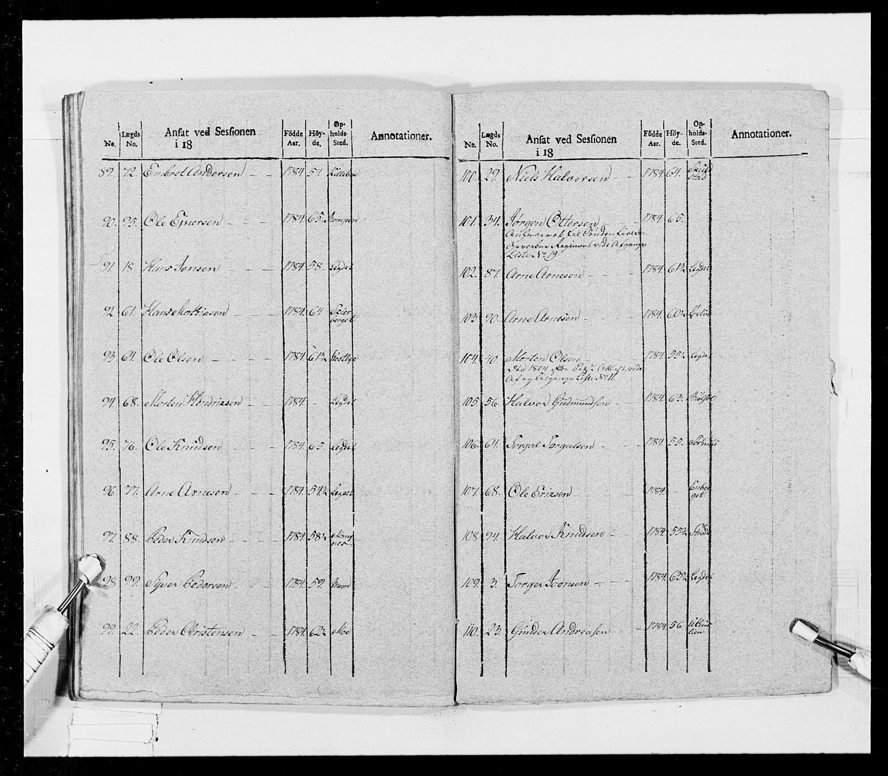 Generalitets- og kommissariatskollegiet, Det kongelige norske kommissariatskollegium, RA/EA-5420/E/Eh/L0026: Skiløperkompaniene, 1805-1810, p. 122