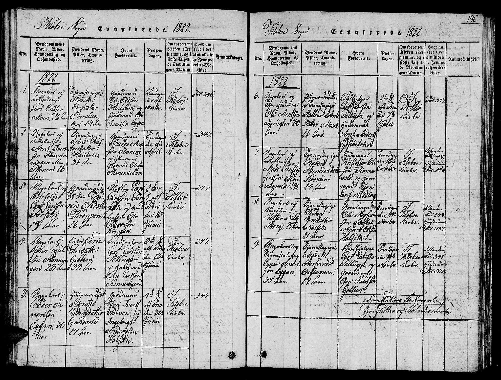 Ministerialprotokoller, klokkerbøker og fødselsregistre - Sør-Trøndelag, SAT/A-1456/618/L0450: Parish register (copy) no. 618C01, 1816-1865, p. 196