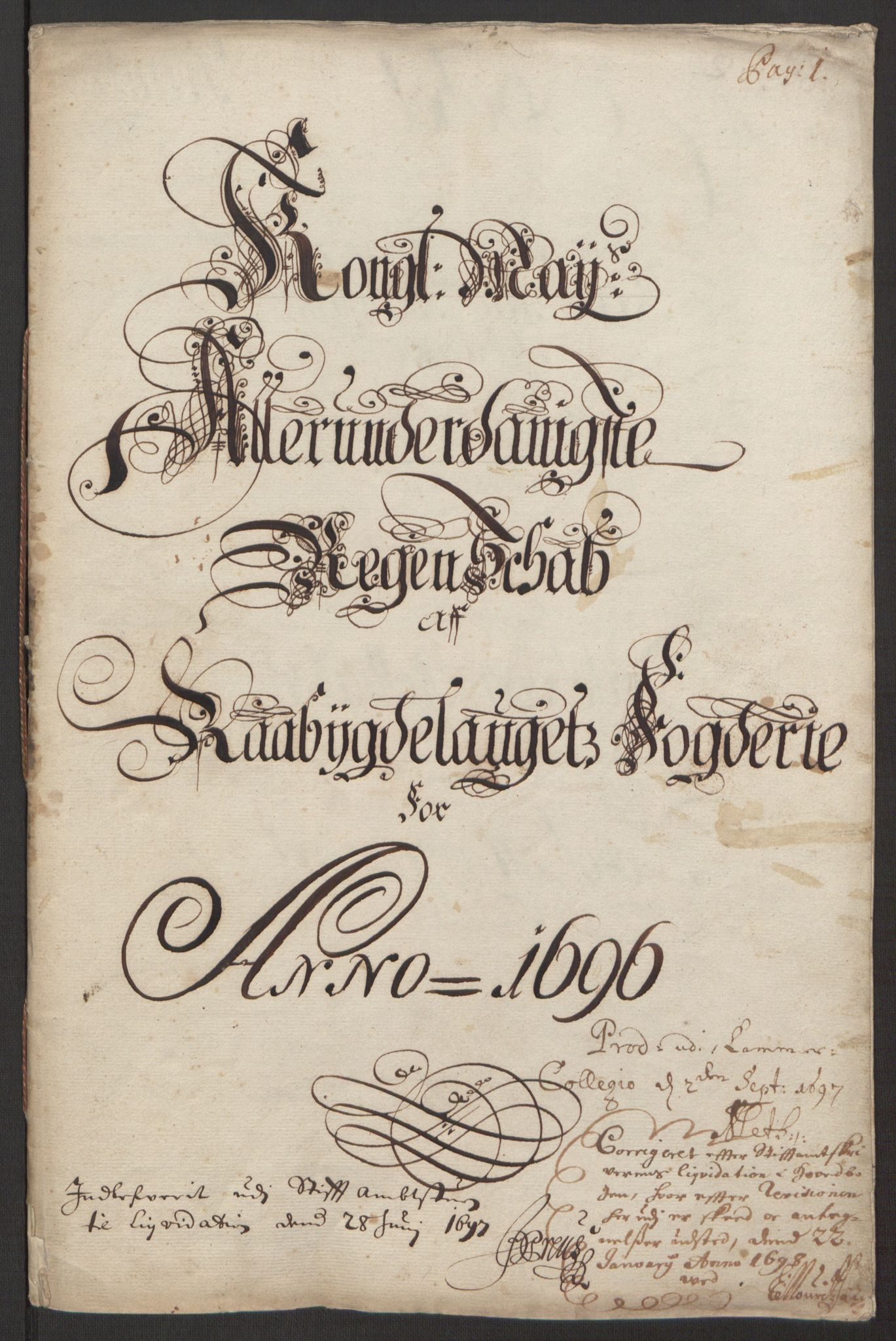 Rentekammeret inntil 1814, Reviderte regnskaper, Fogderegnskap, RA/EA-4092/R40/L2444: Fogderegnskap Råbyggelag, 1693-1696, p. 296