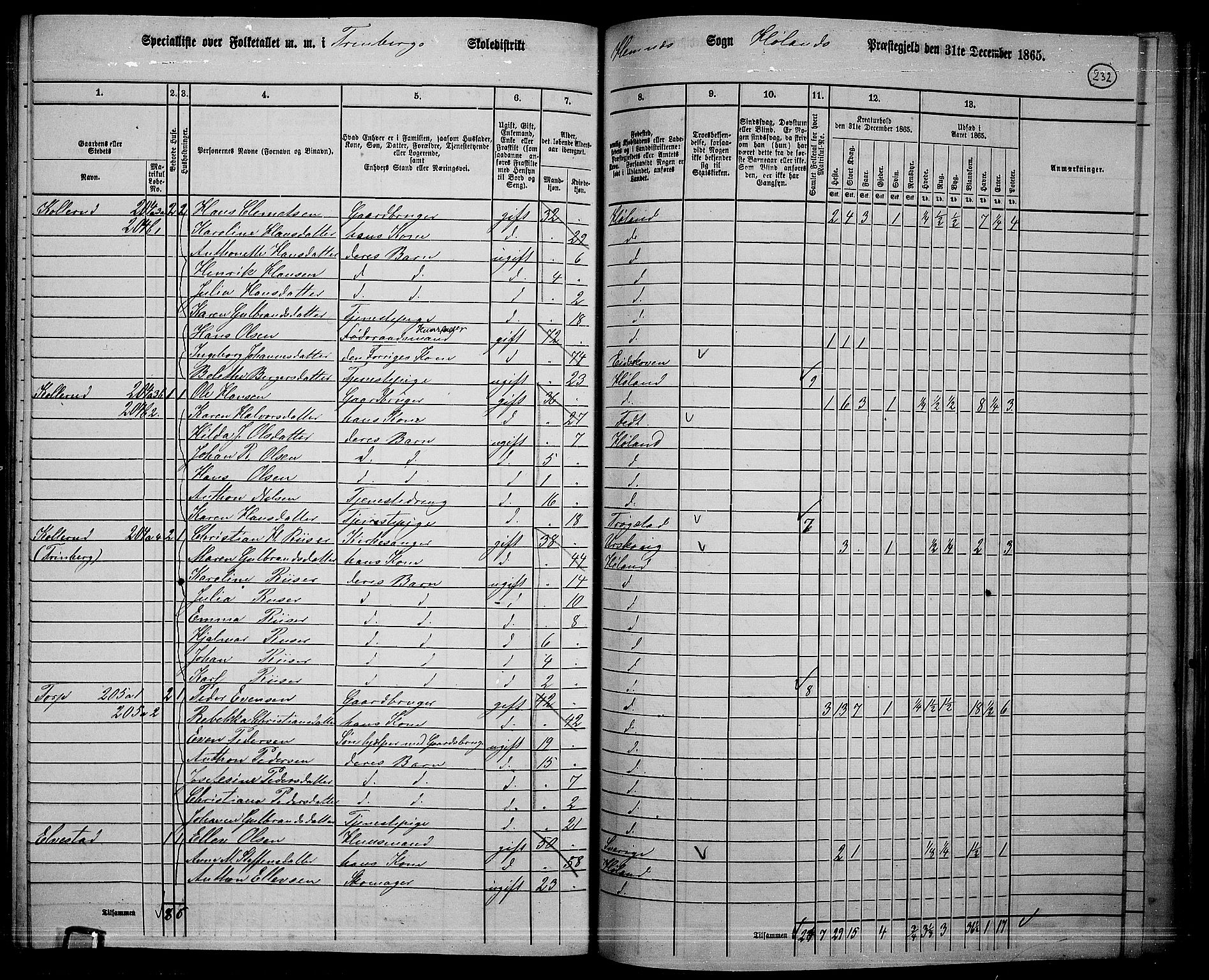 RA, 1865 census for Høland, 1865, p. 213