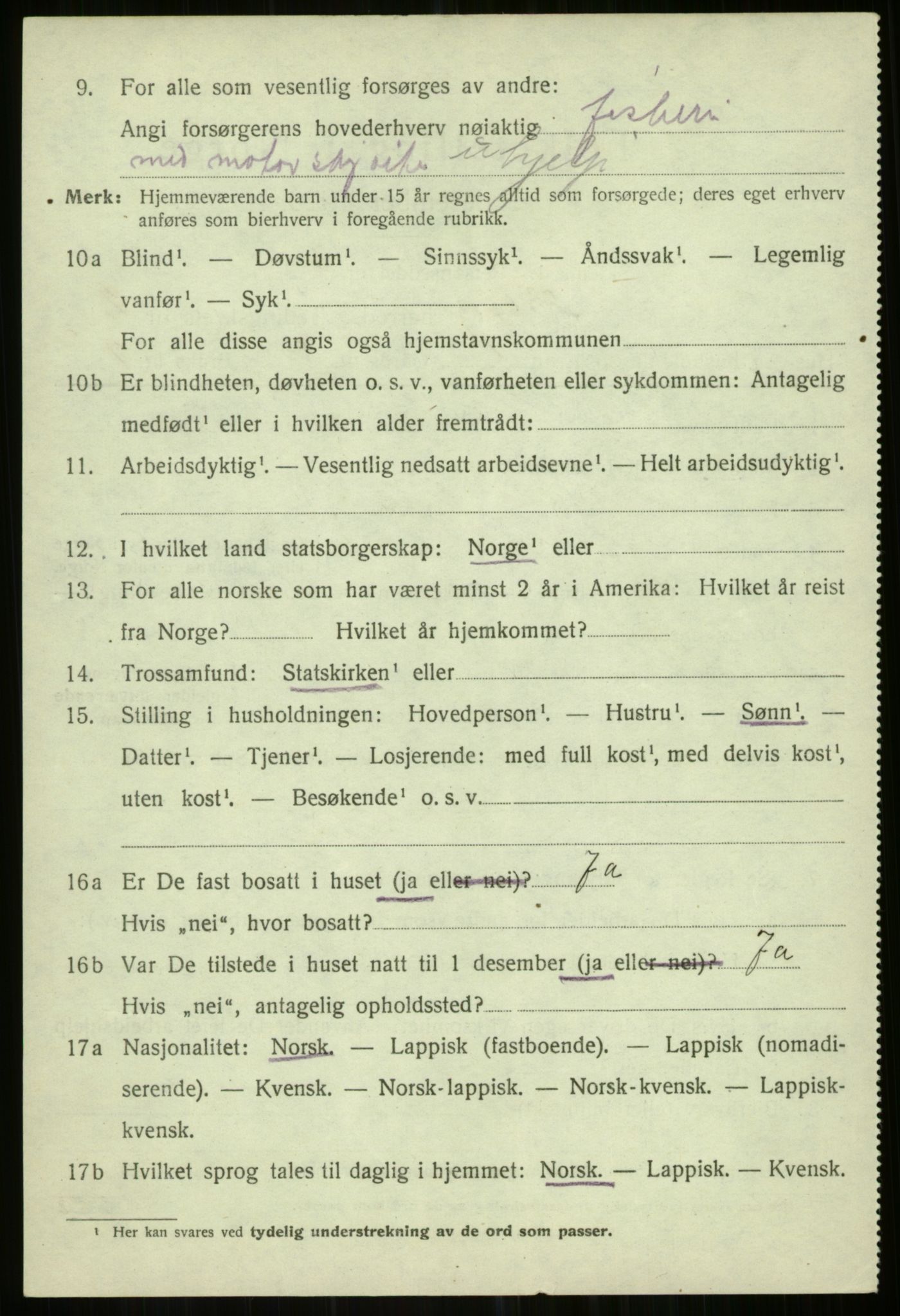 SATØ, 1920 census for Helgøy, 1920, p. 1130