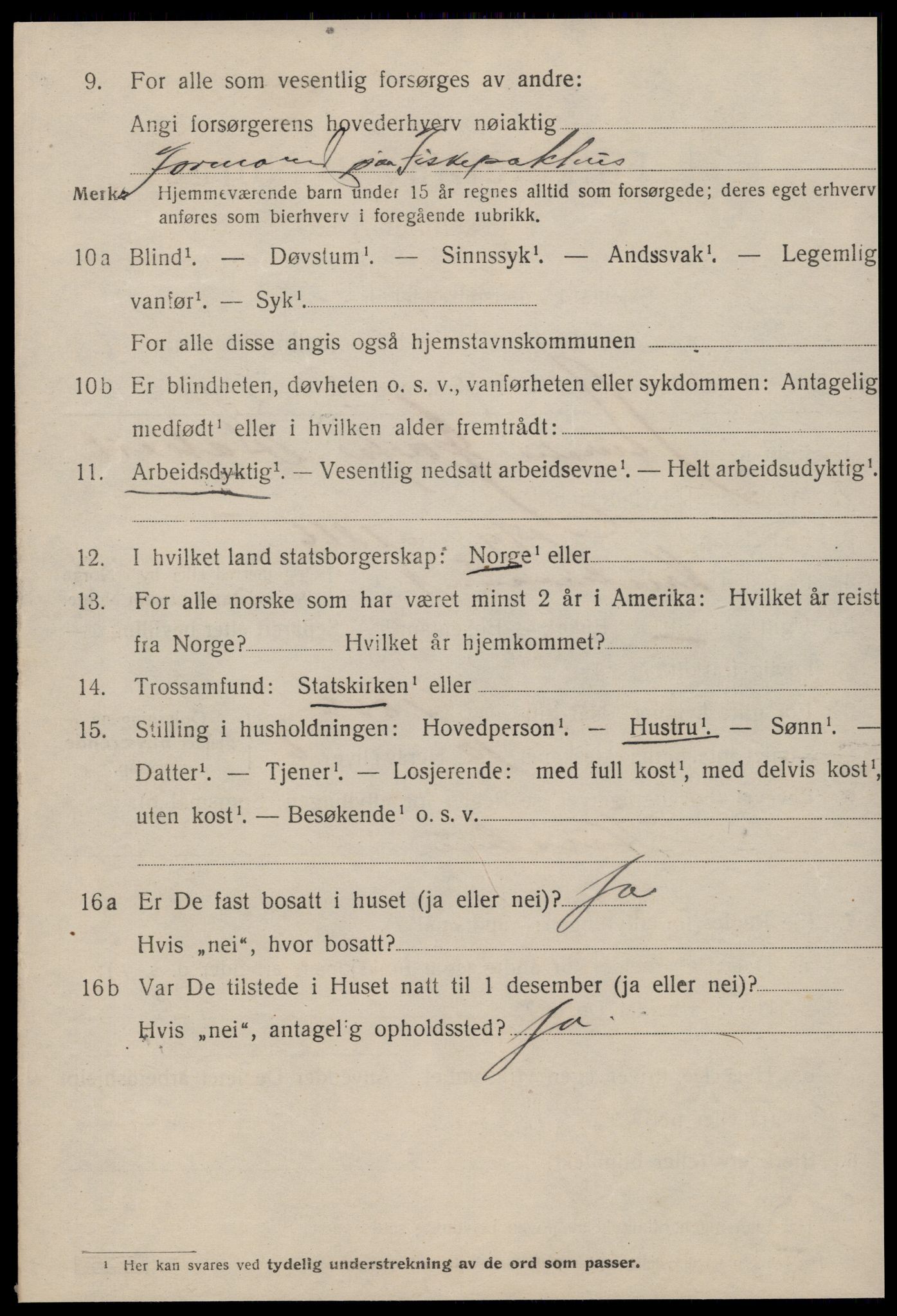 SAT, 1920 census for Kristiansund, 1920, p. 21384