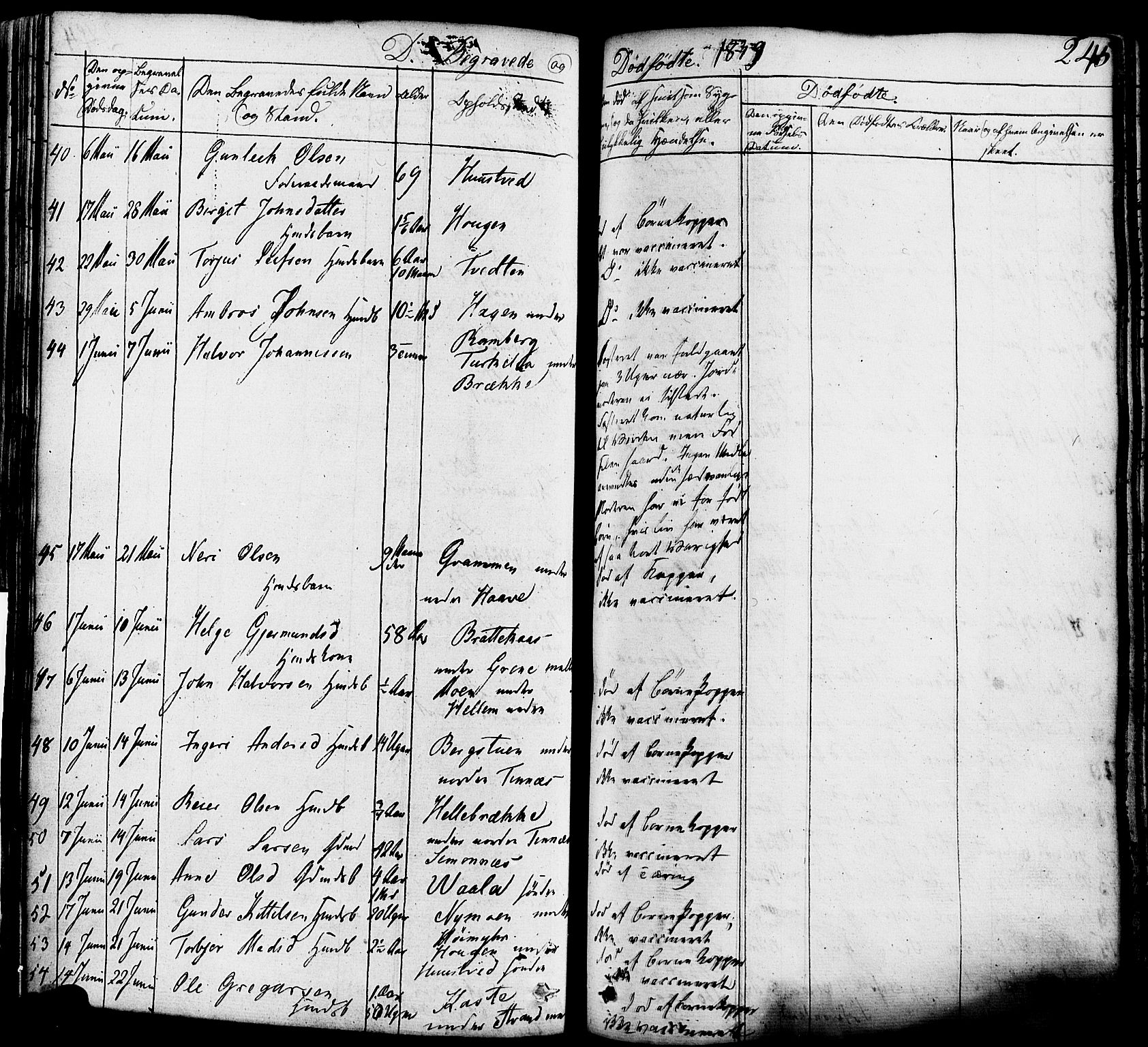 Heddal kirkebøker, AV/SAKO-A-268/F/Fa/L0006: Parish register (official) no. I 6, 1837-1854, p. 245