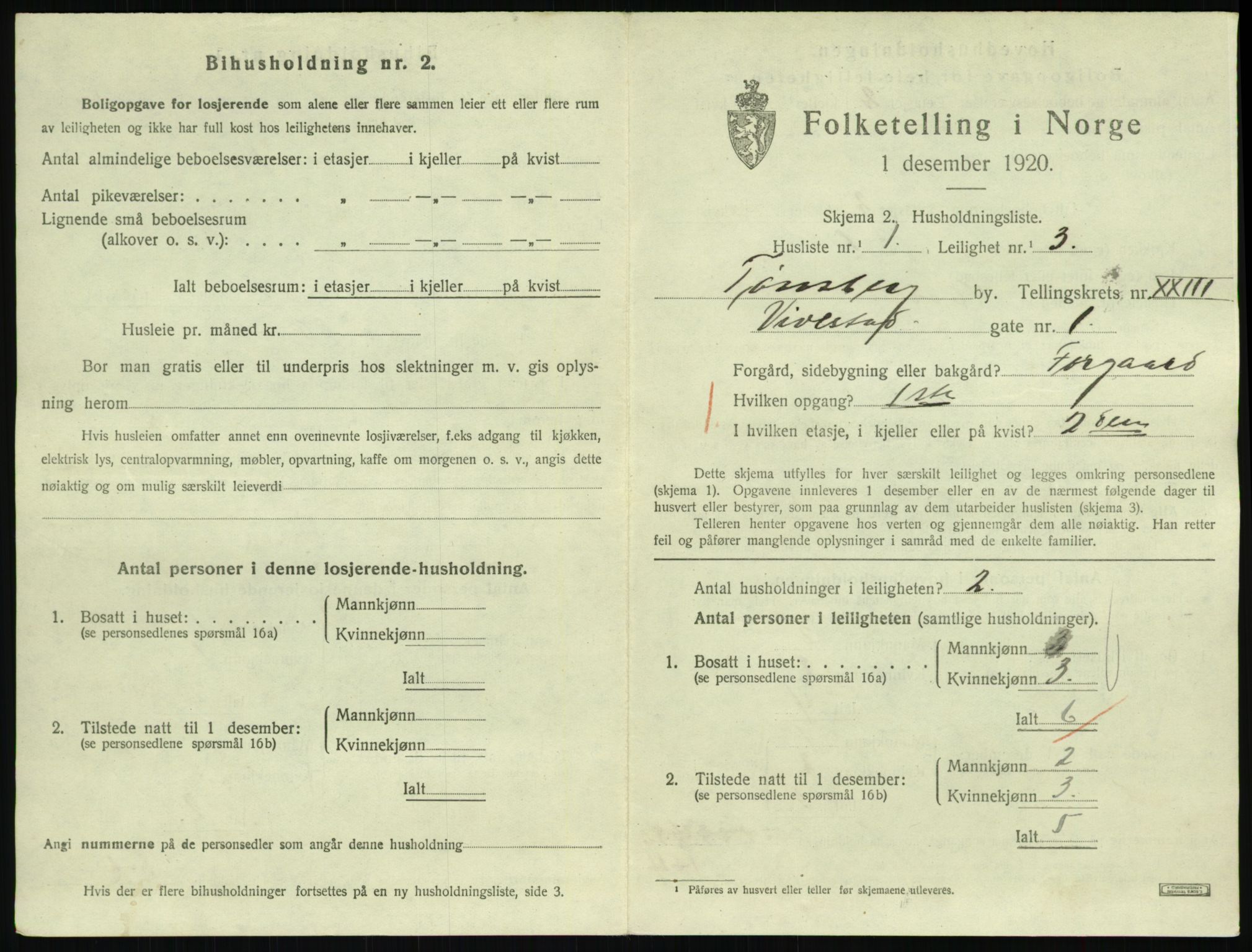 SAKO, 1920 census for Tønsberg, 1920, p. 8145