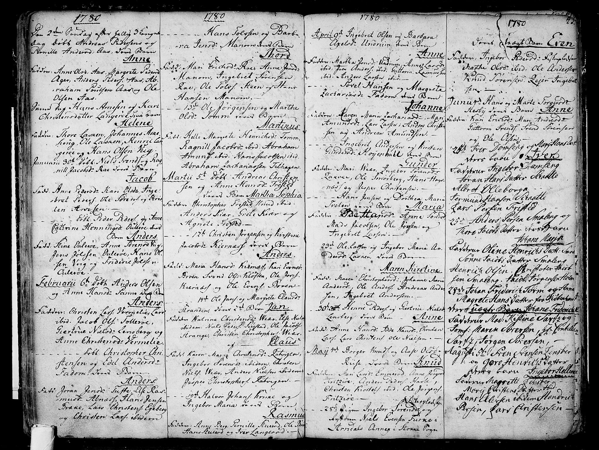 Sem kirkebøker, AV/SAKO-A-5/F/Fa/L0002: Parish register (official) no. I 2, 1764-1798, p. 45