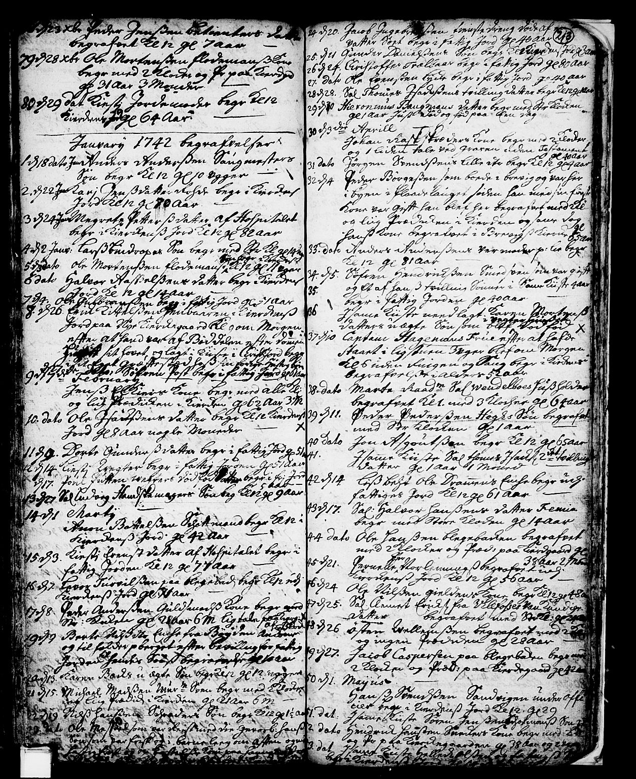 Skien kirkebøker, AV/SAKO-A-302/F/Fa/L0002: Parish register (official) no. 2, 1716-1757, p. 213