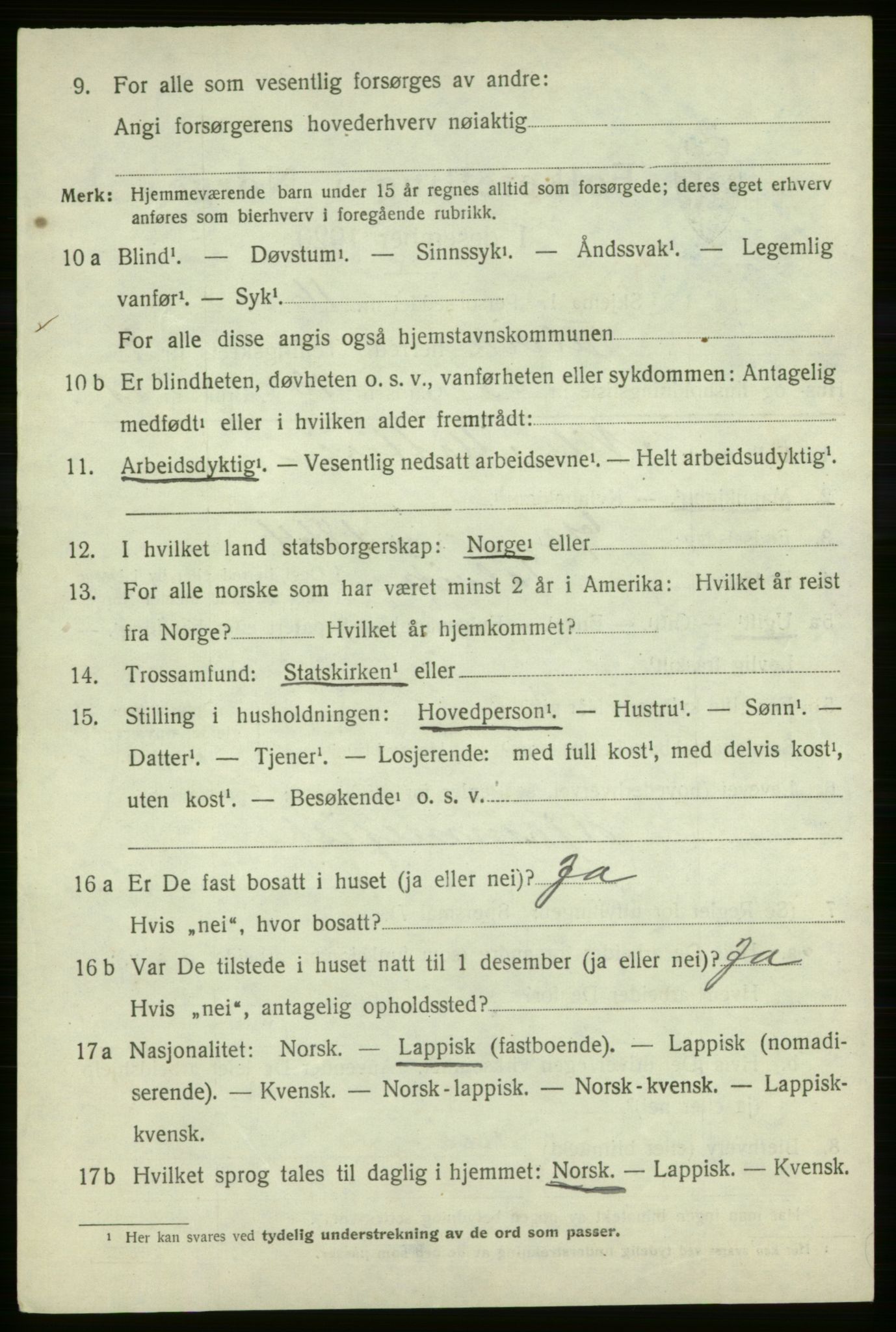 SATØ, 1920 census for Talvik, 1920, p. 3347