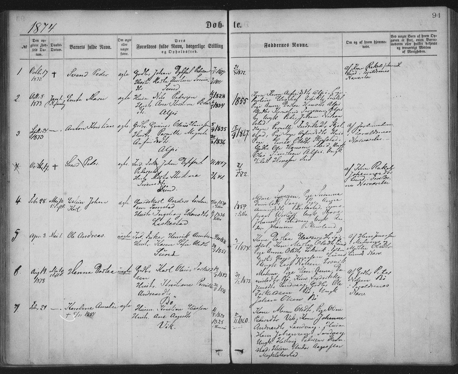 Ministerialprotokoller, klokkerbøker og fødselsregistre - Nordland, AV/SAT-A-1459/855/L0801: Parish register (official) no. 855A09, 1864-1874, p. 94