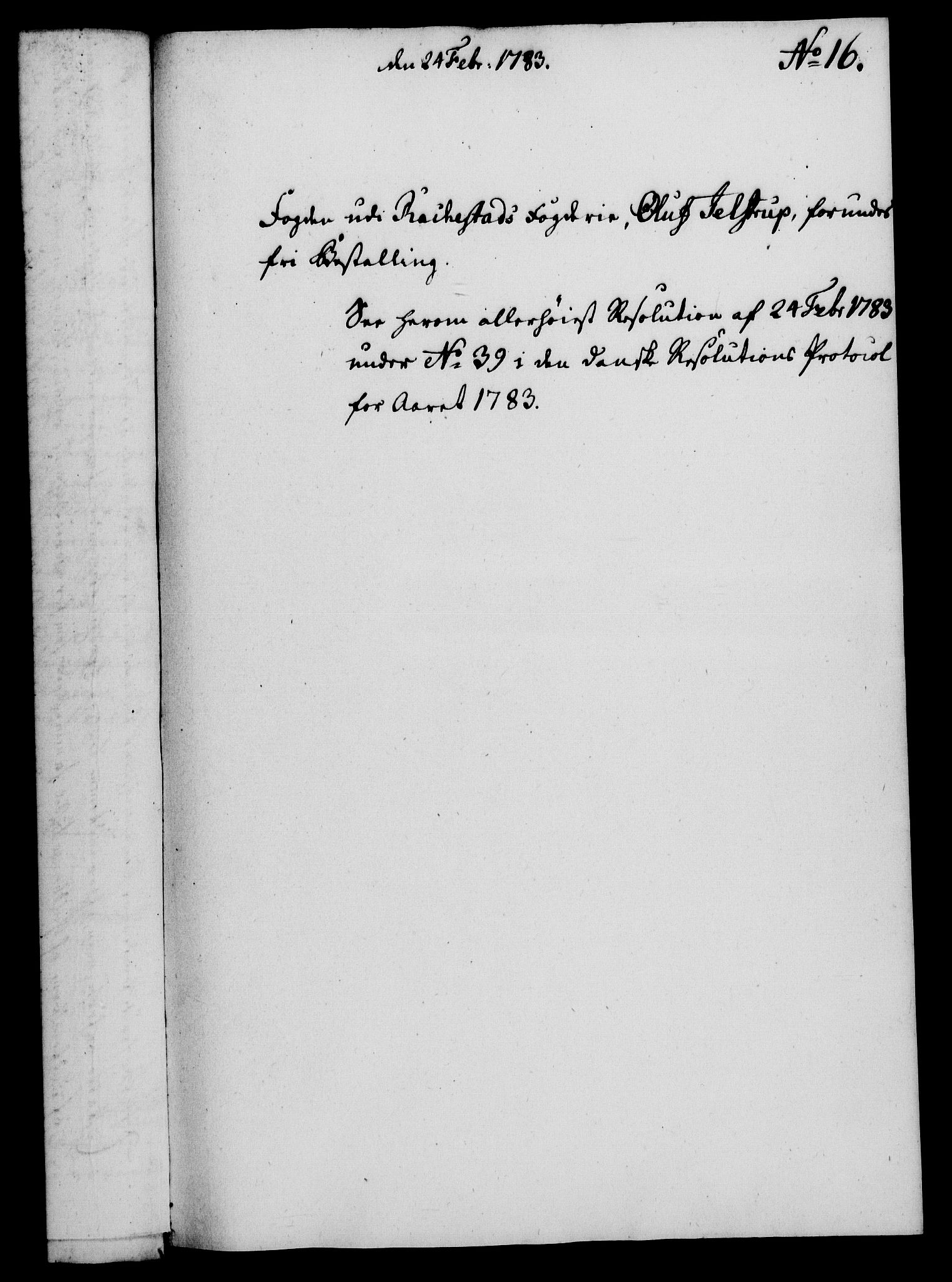Rentekammeret, Kammerkanselliet, RA/EA-3111/G/Gf/Gfa/L0065: Norsk relasjons- og resolusjonsprotokoll (merket RK 52.65), 1783, p. 111