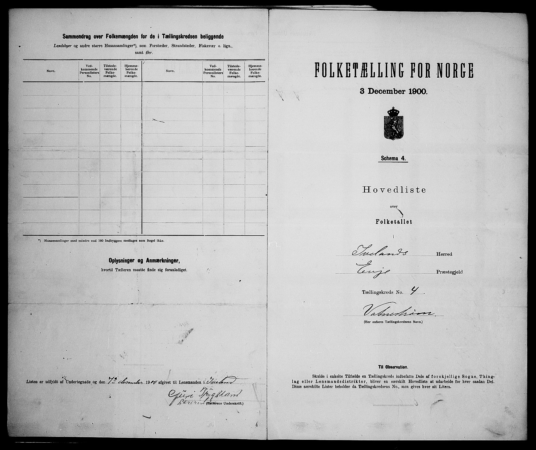 SAK, 1900 census for Iveland, 1900, p. 17