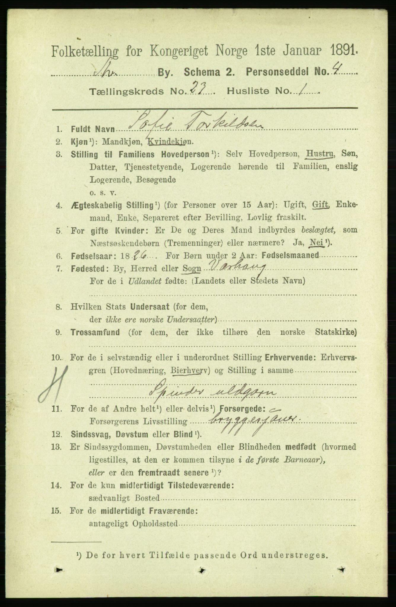 RA, 1891 census for 1103 Stavanger, 1891, p. 25256