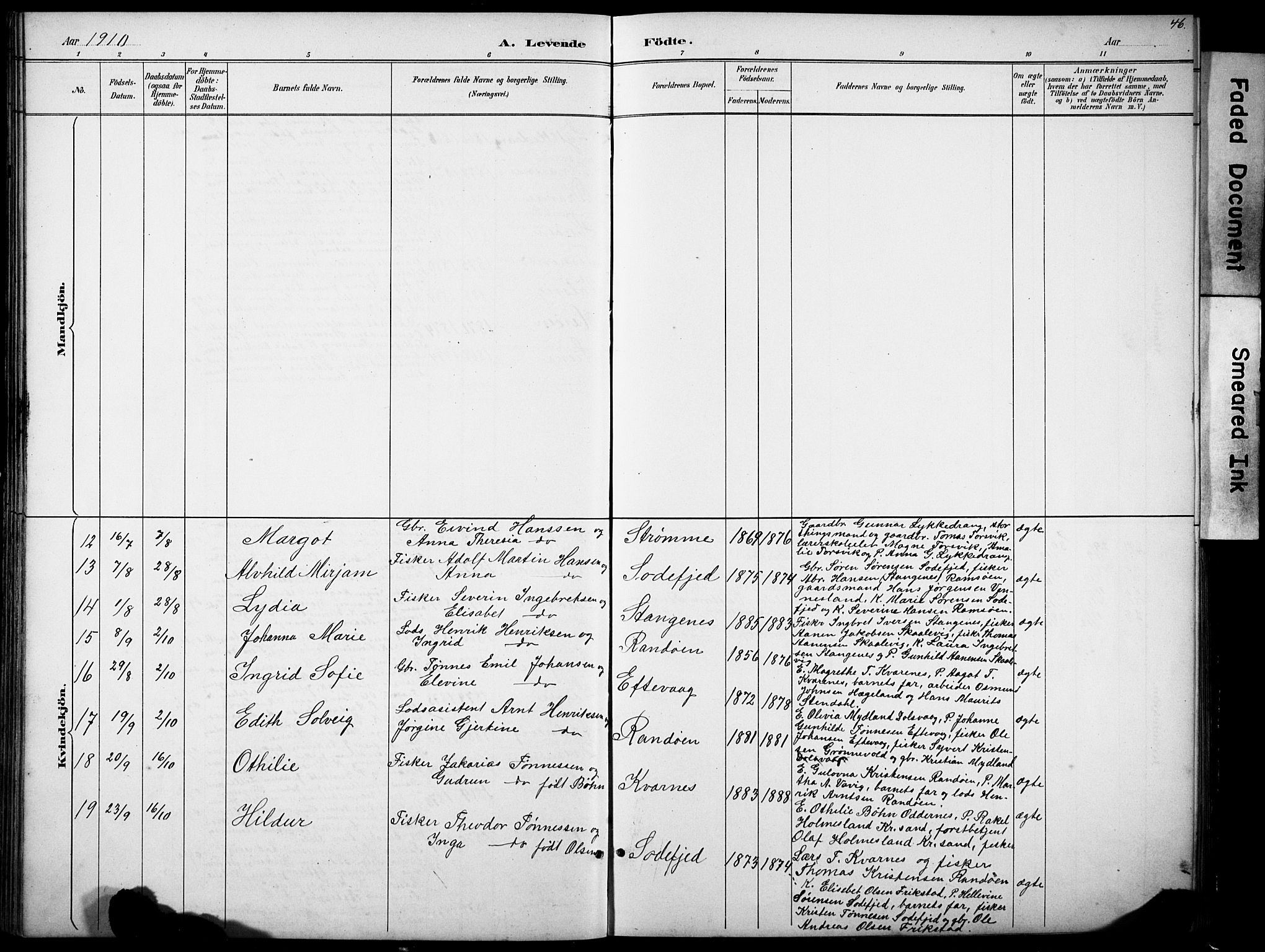 Oddernes sokneprestkontor, AV/SAK-1111-0033/F/Fb/Fbb/L0002: Parish register (copy) no. B 2, 1889-1933, p. 46