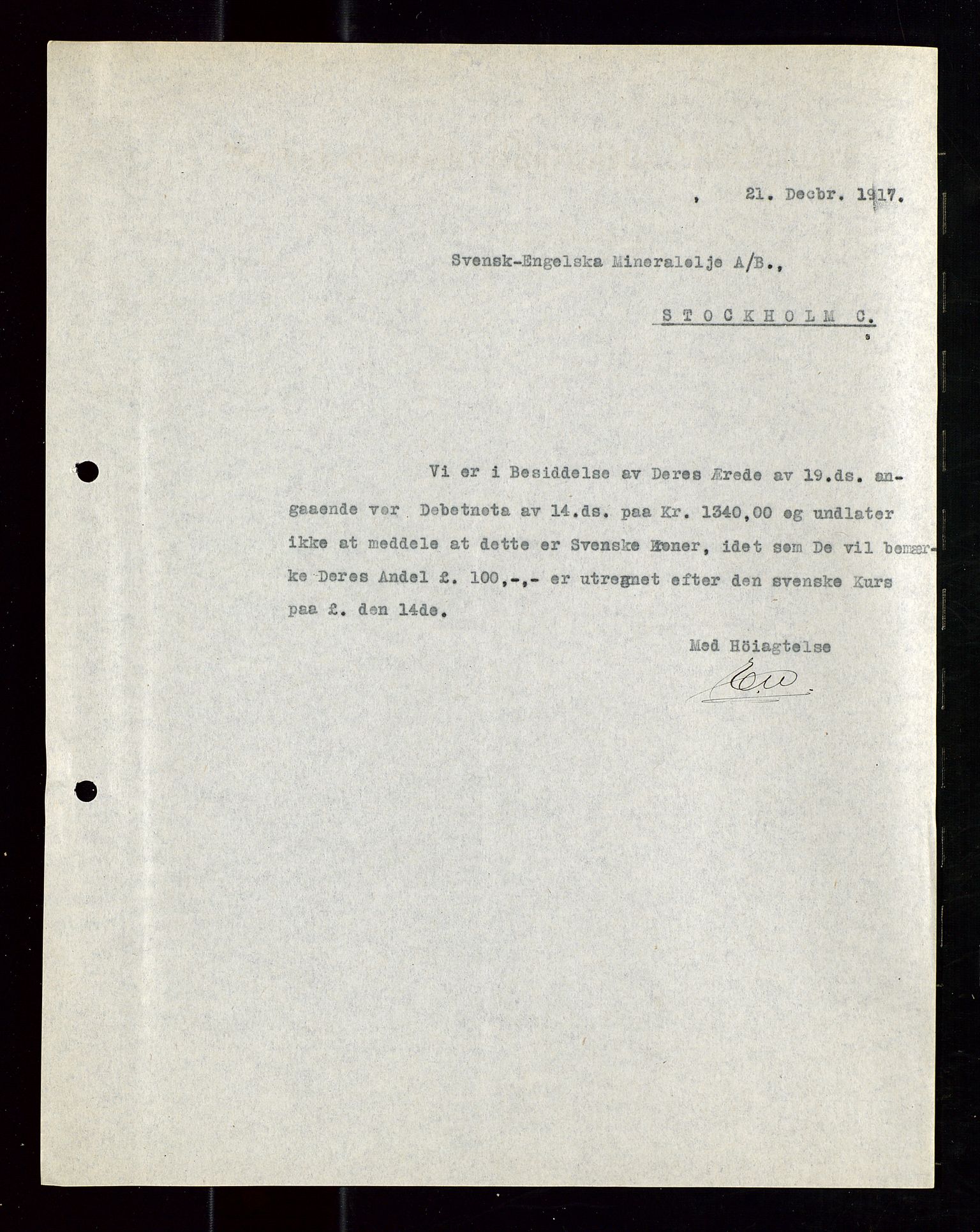 Pa 1521 - A/S Norske Shell, AV/SAST-A-101915/E/Ea/Eaa/L0020: Sjefskorrespondanse, 1917, p. 301