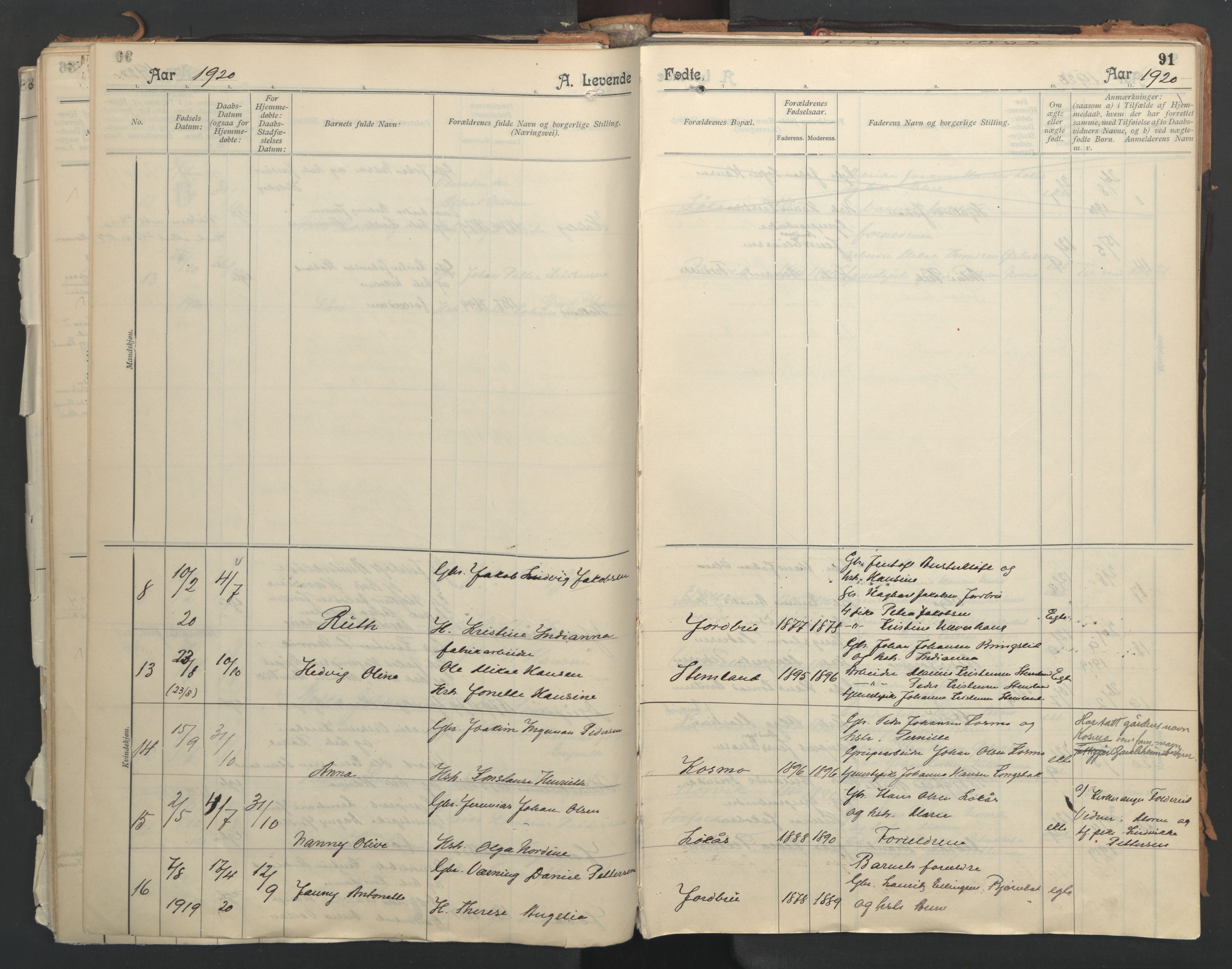 Ministerialprotokoller, klokkerbøker og fødselsregistre - Nordland, AV/SAT-A-1459/851/L0724: Parish register (official) no. 851A01, 1901-1922, p. 91