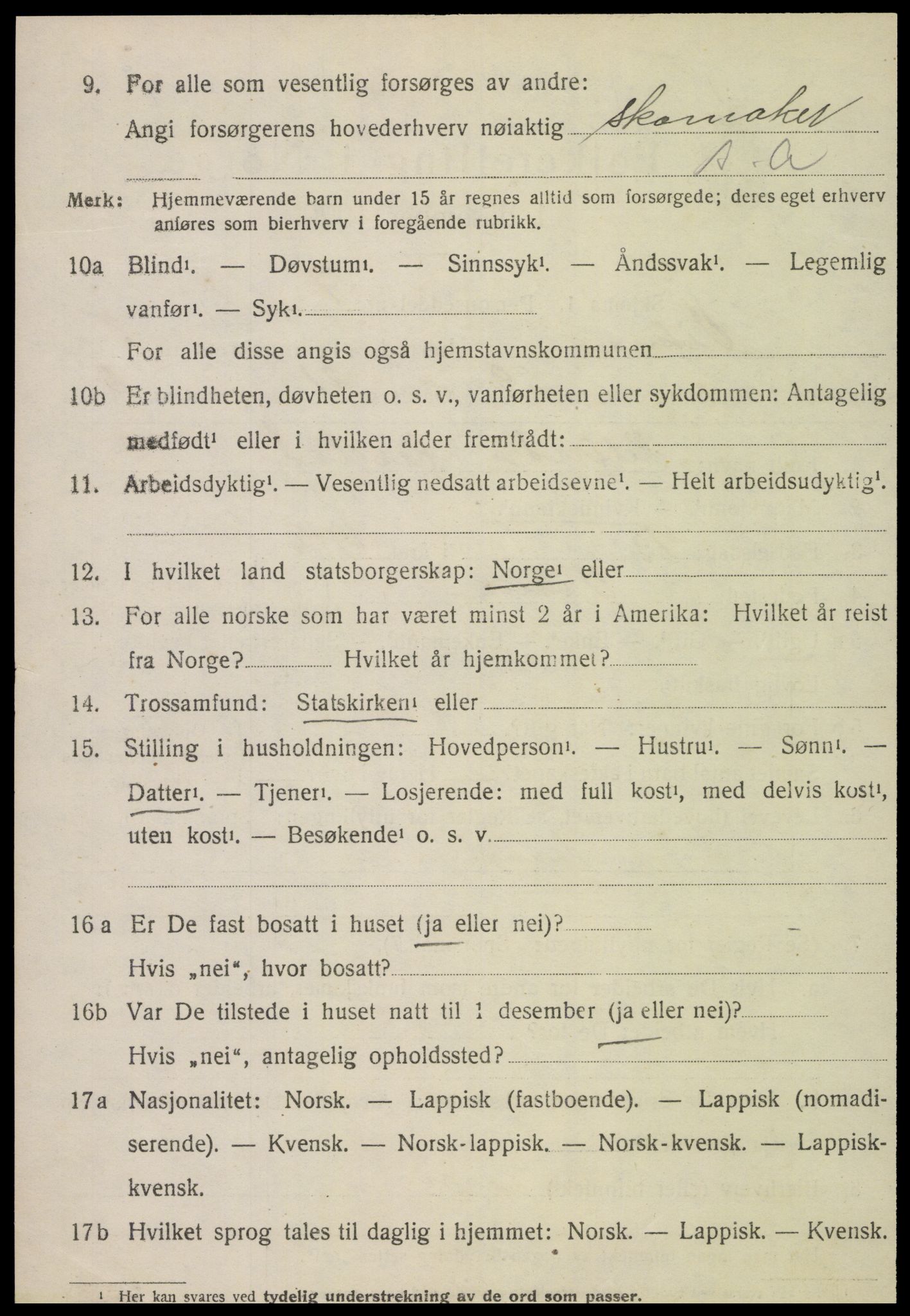 SAT, 1920 census for Vikna, 1920, p. 4134