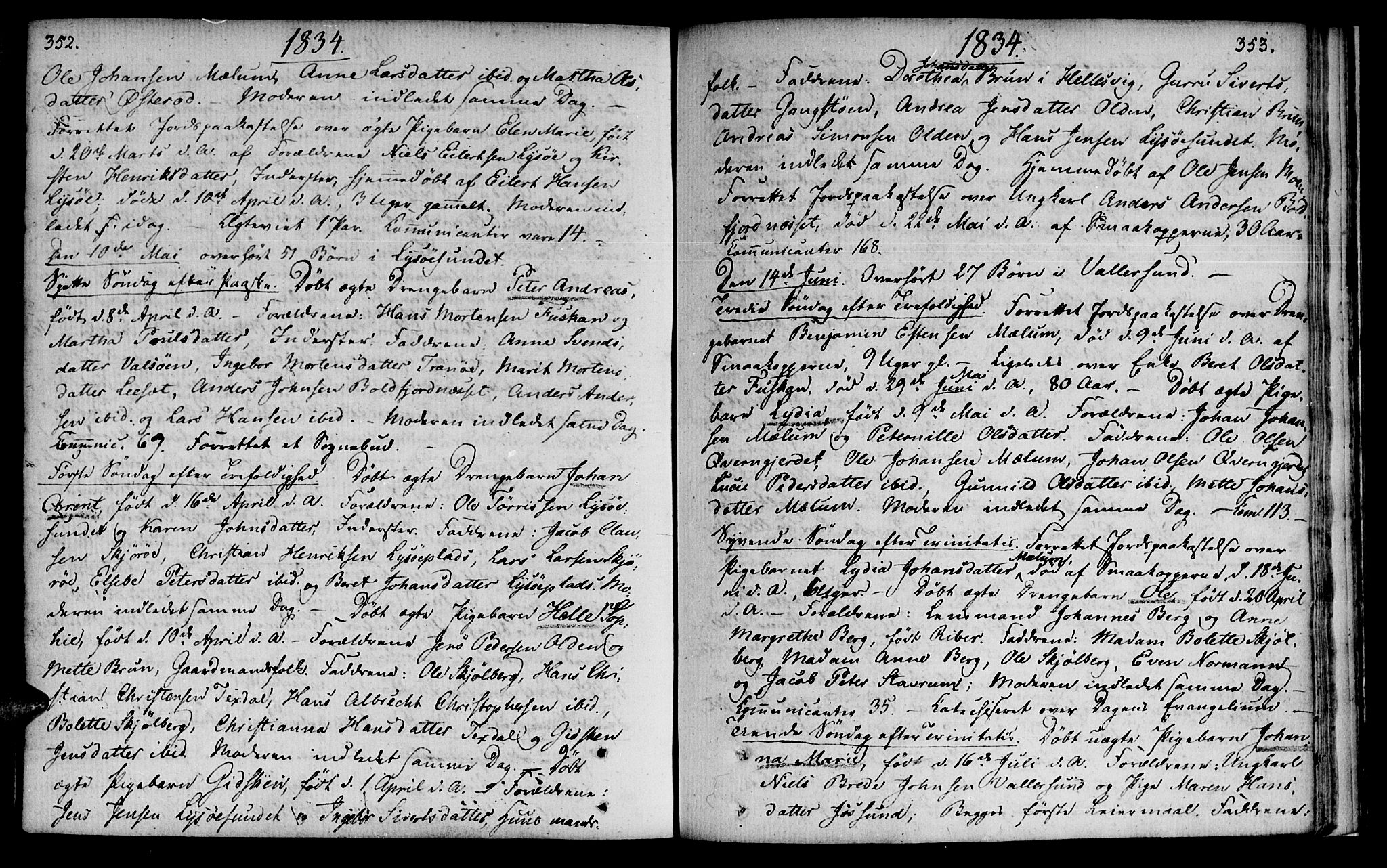 Ministerialprotokoller, klokkerbøker og fødselsregistre - Sør-Trøndelag, AV/SAT-A-1456/655/L0674: Parish register (official) no. 655A03, 1802-1826, p. 352-353