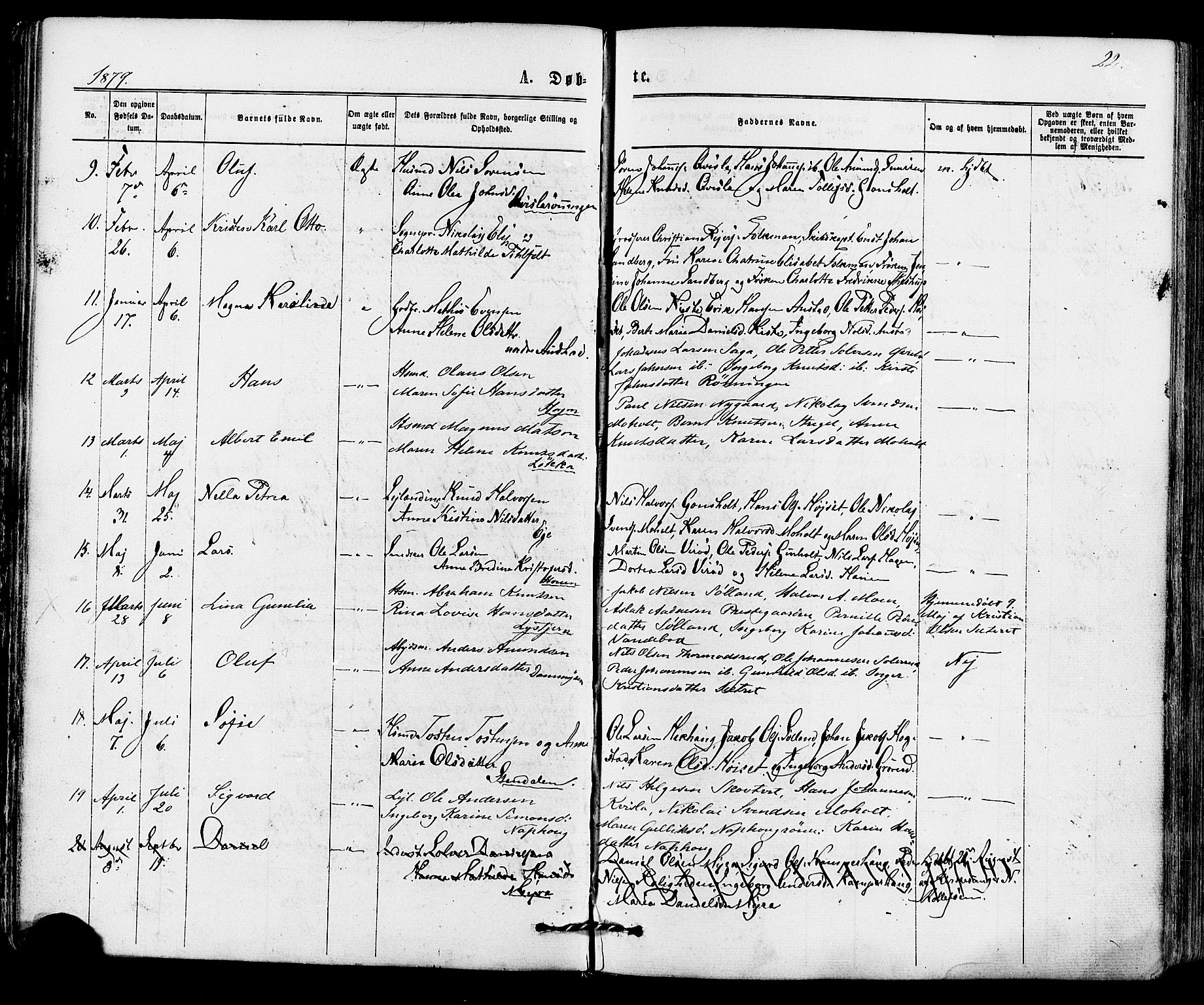 Siljan kirkebøker, SAKO/A-300/F/Fa/L0002: Parish register (official) no. 2, 1870-1895, p. 22