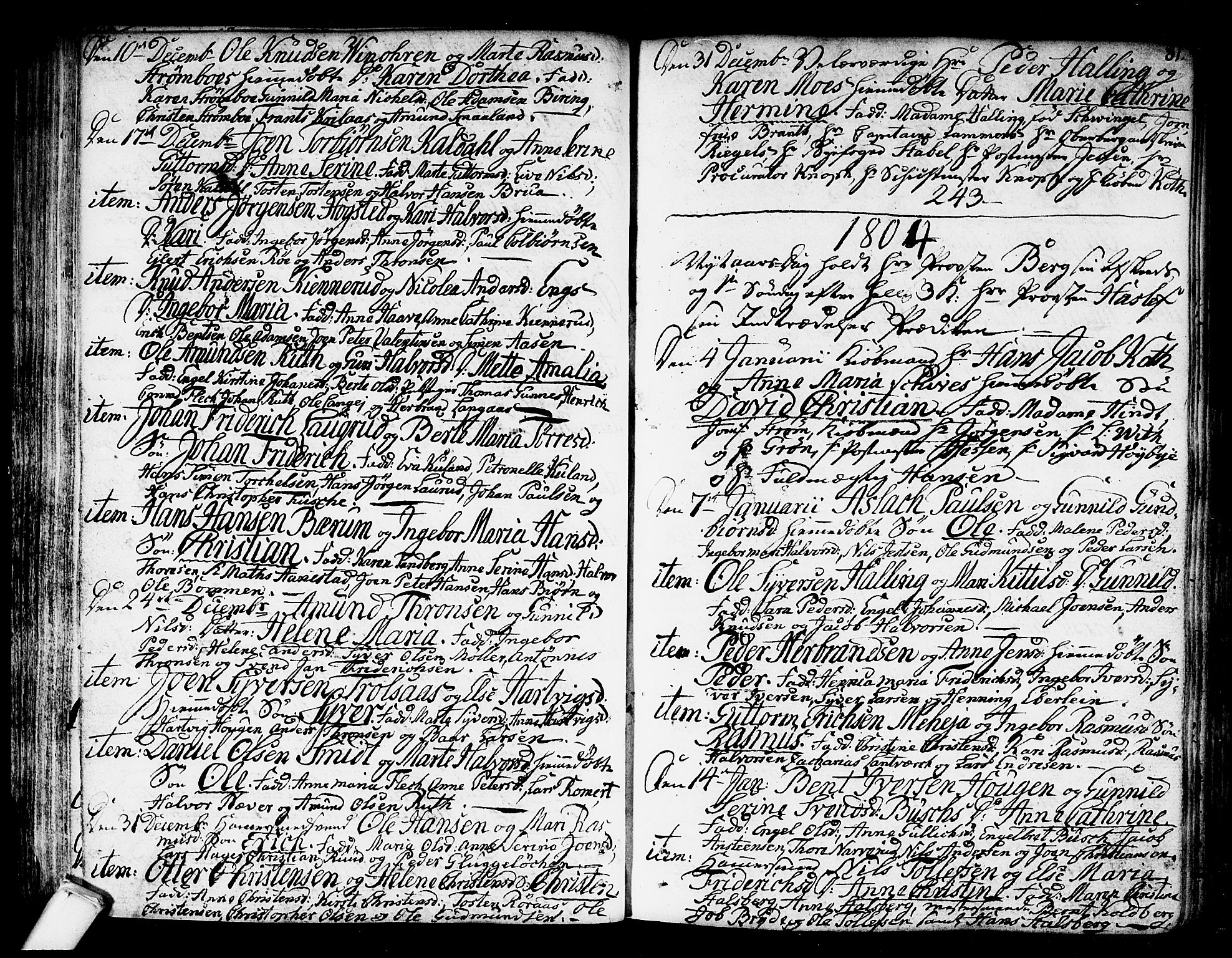 Kongsberg kirkebøker, SAKO/A-22/F/Fa/L0007: Parish register (official) no. I 7, 1795-1816, p. 81