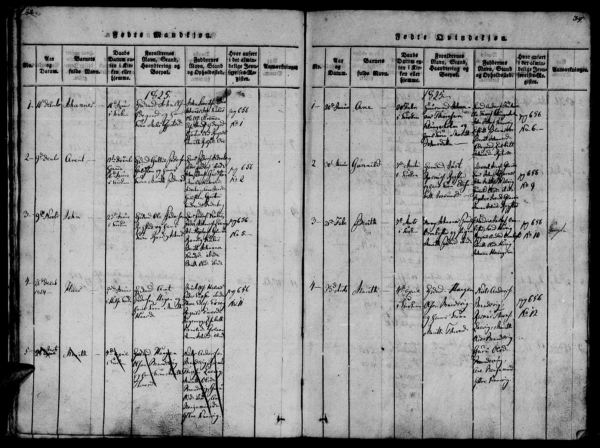 Ministerialprotokoller, klokkerbøker og fødselsregistre - Møre og Romsdal, SAT/A-1454/581/L0933: Parish register (official) no. 581A03 /1, 1819-1836, p. 38-39