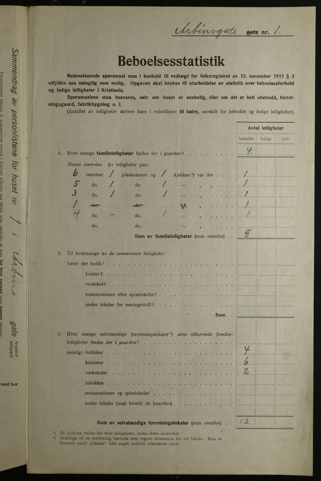 OBA, Municipal Census 1923 for Kristiania, 1923, p. 1736