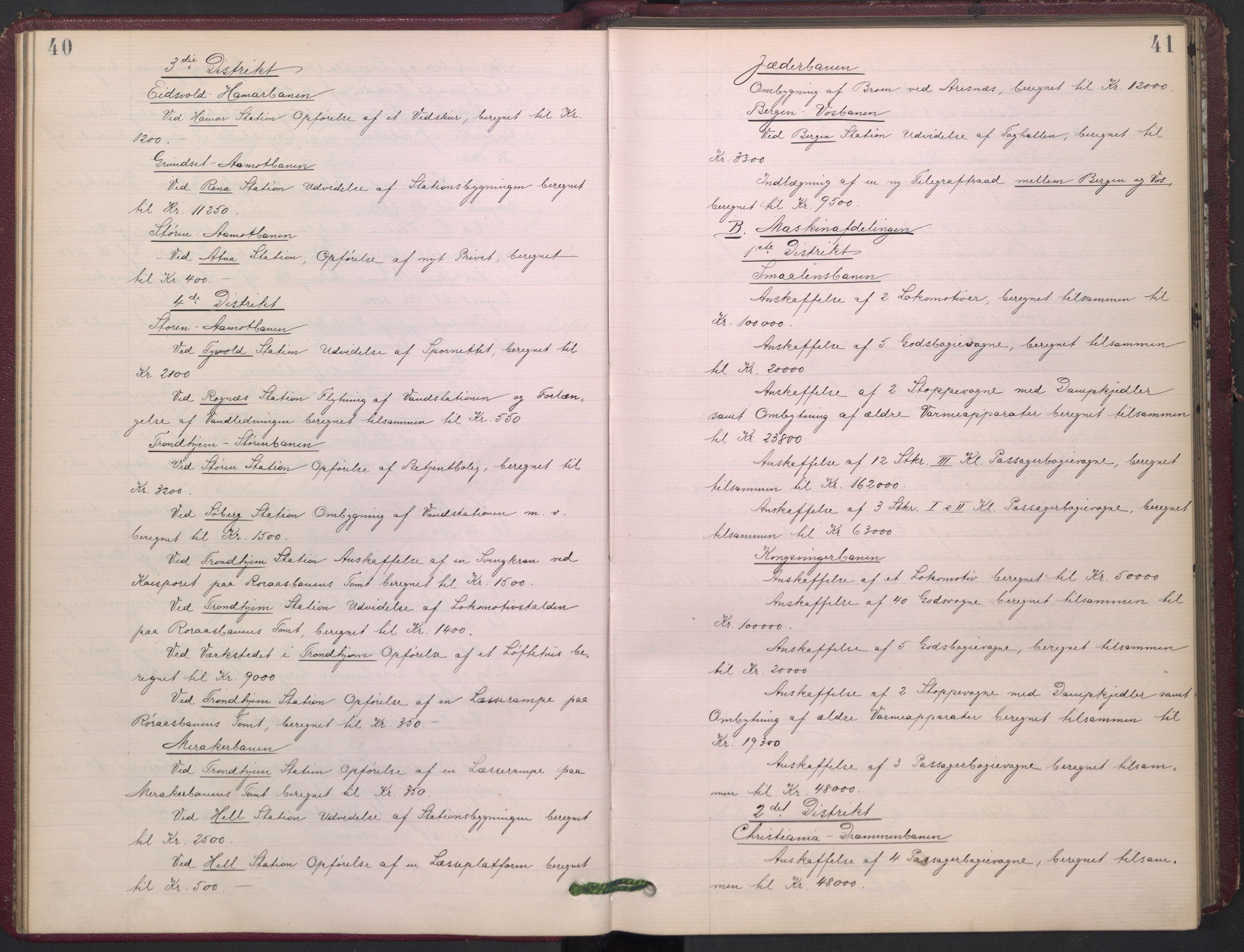 Norges statsbaner, Administrasjons- økonomi- og personalavdelingen, AV/RA-S-3412/A/Aa/L0002: Forhandlingsprotokoll, 1891-1893, p. 40-41