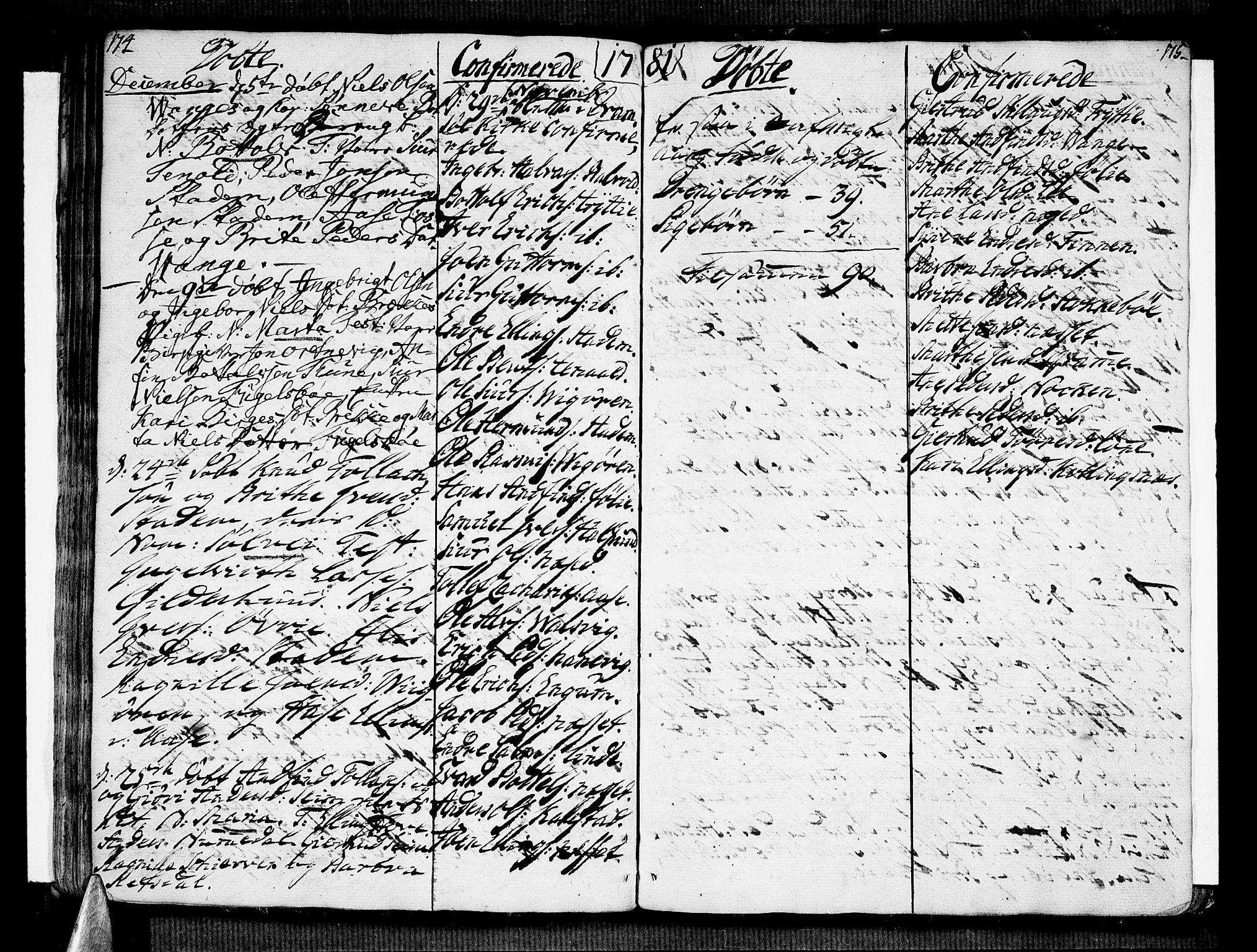 Vik sokneprestembete, AV/SAB-A-81501/H/Haa/Haaa/L0004: Parish register (official) no. A 4, 1772-1783, p. 174-175