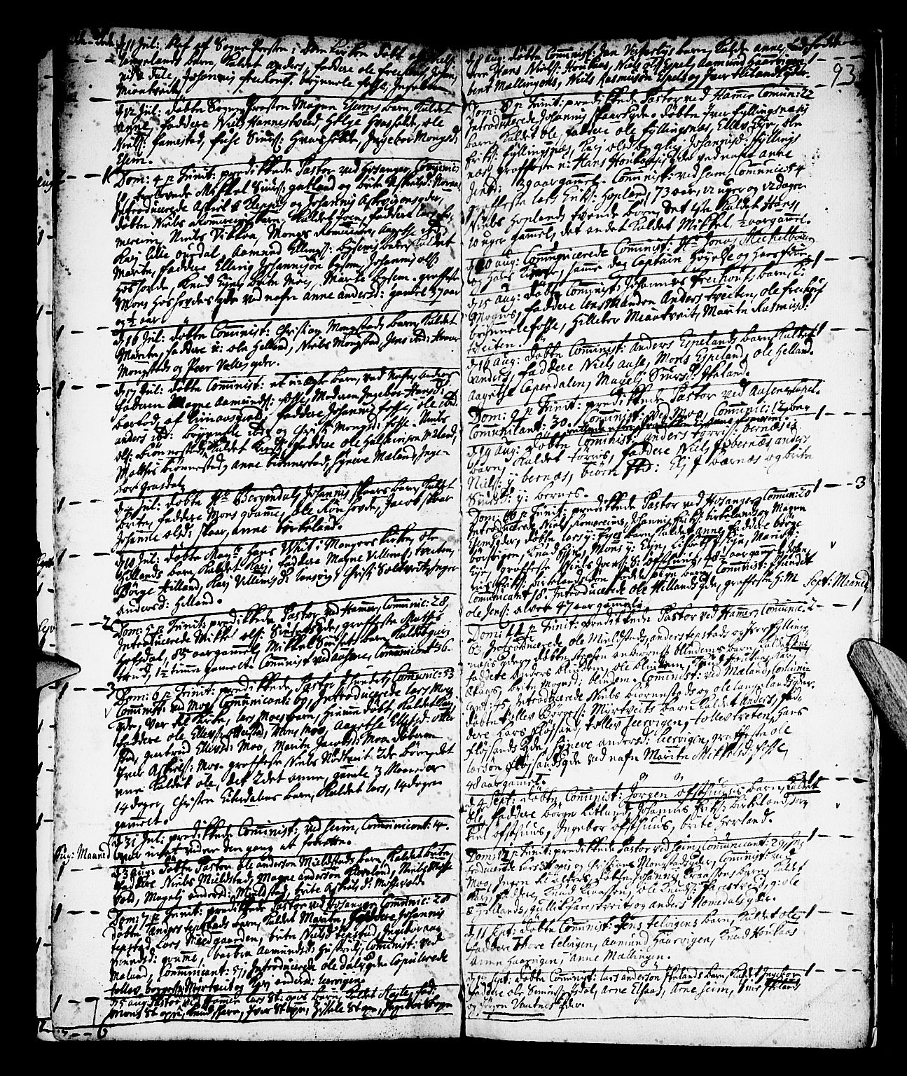Hamre sokneprestembete, SAB/A-75501/H/Ha/Haa/Haaa/L0003: Parish register (official) no. A 3, 1708-1726, p. 93