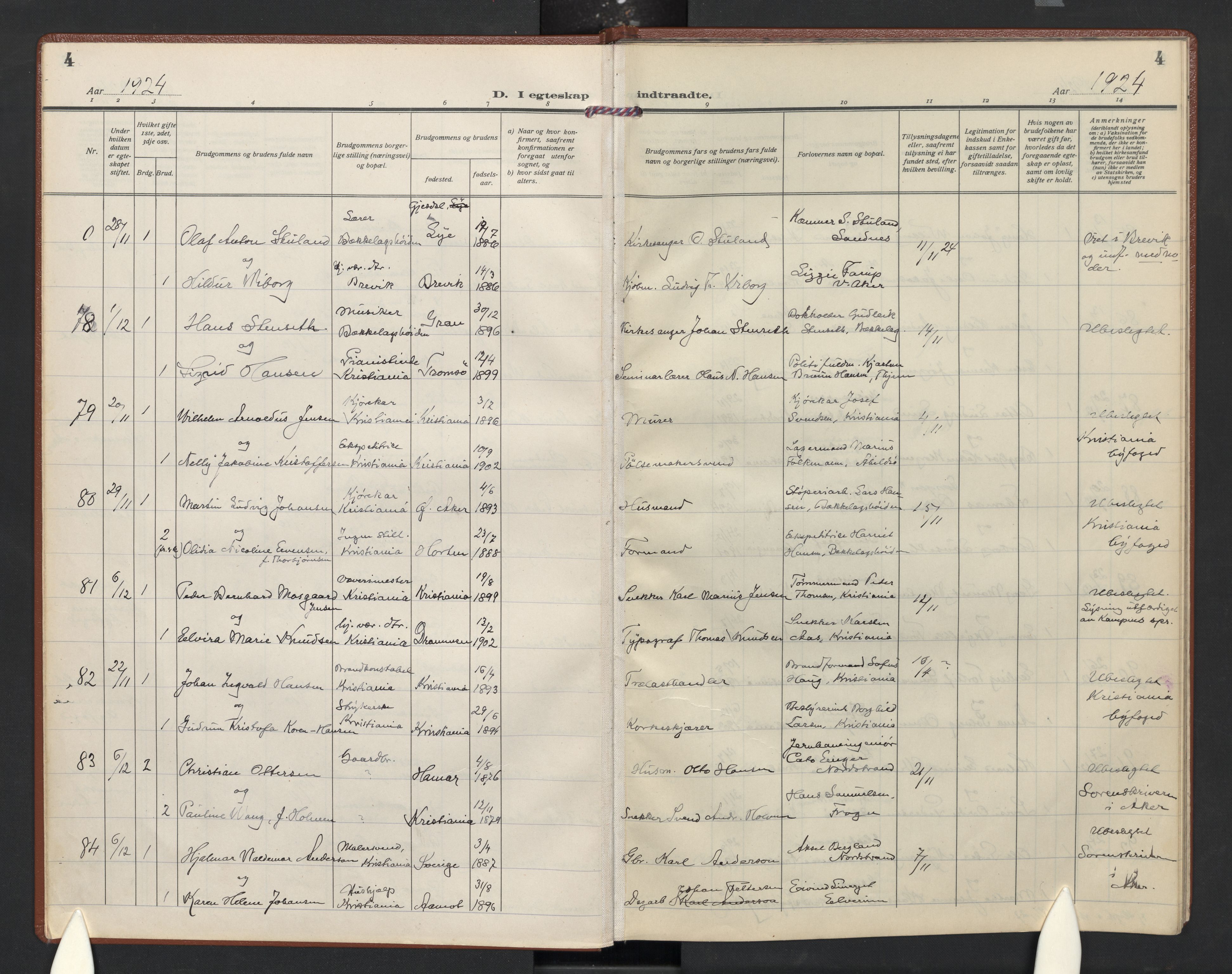 Nordstrand prestekontor Kirkebøker, AV/SAO-A-10362a/F/Fa/L0004: Parish register (official) no. 4, 1924-1930, p. 4