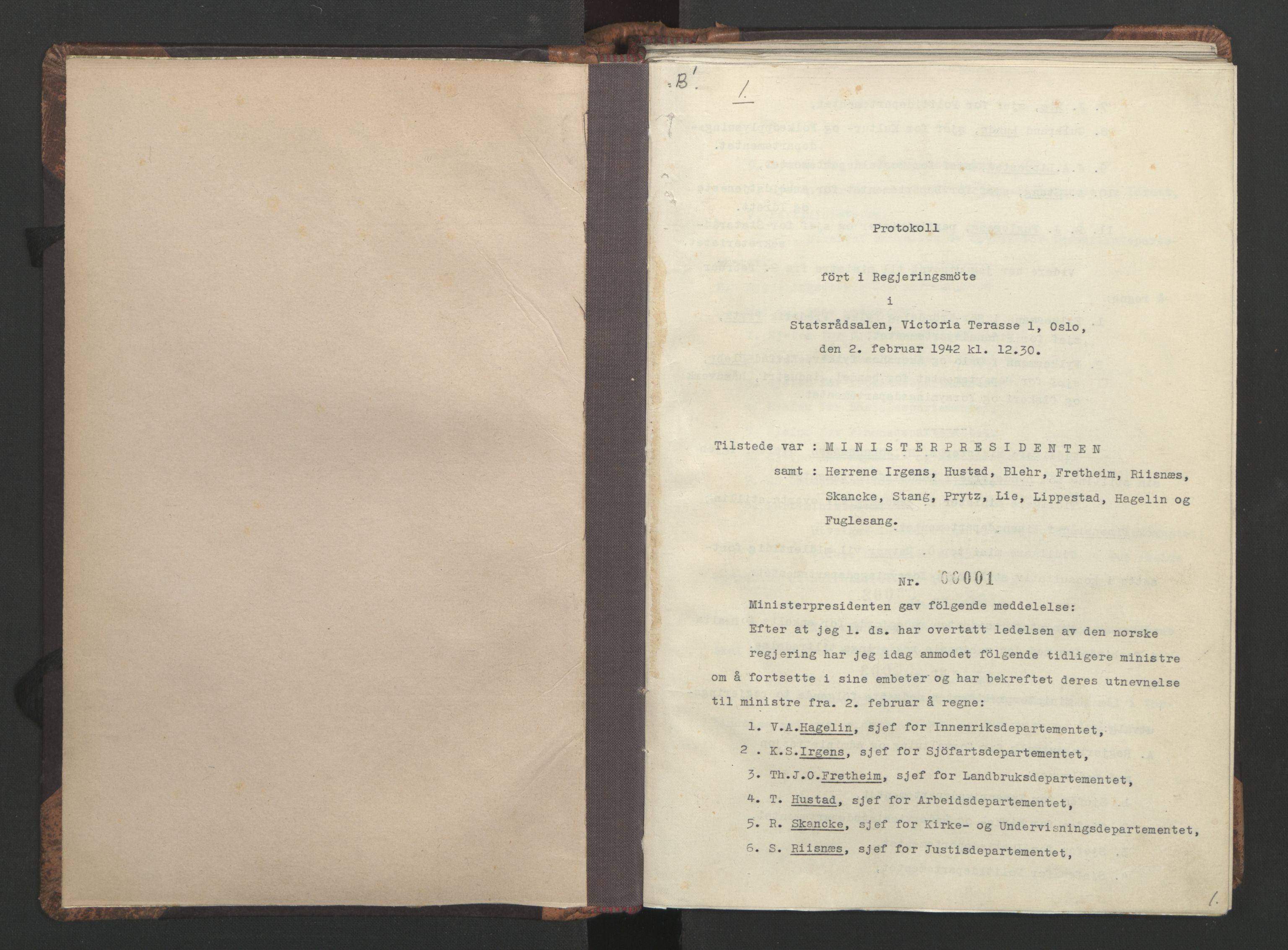 NS-administrasjonen 1940-1945 (Statsrådsekretariatet, de kommisariske statsråder mm), RA/S-4279/D/Da/L0001: Beslutninger og tillegg (1-952 og 1-32), 1942, p. 4